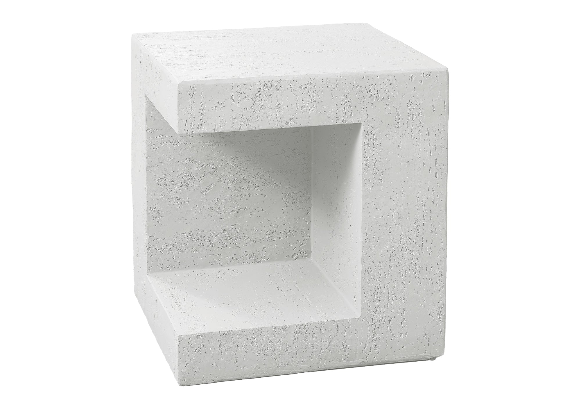 Accent Table 25"H Grey Concrete-Look Cube-Accent Table-DECOROLALA
