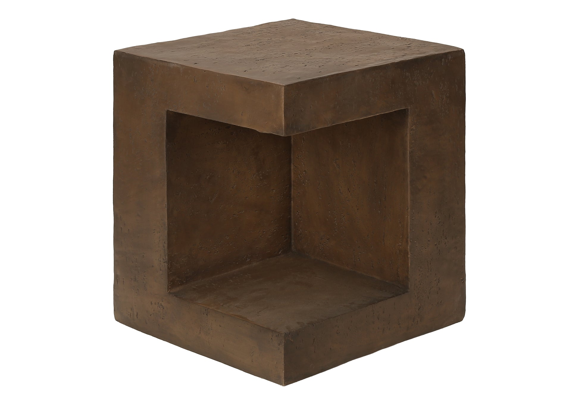 Accent Table 25"H Grey Concrete-Look Cube-Accent Table-DECOROLALA