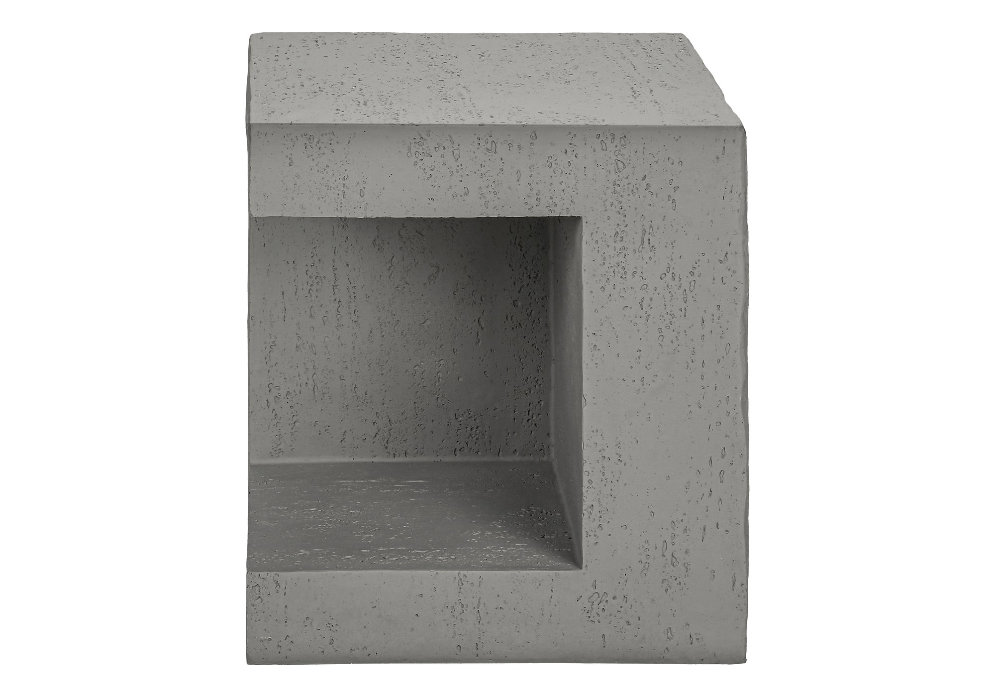 Accent Table 25"H Grey Concrete-Look Cube-Accent Table-DECOROLALA