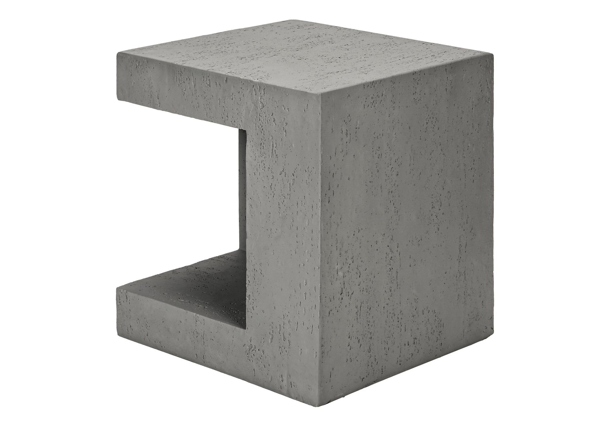 Accent Table 25"H Grey Concrete-Look Cube-Accent Table-DECOROLALA