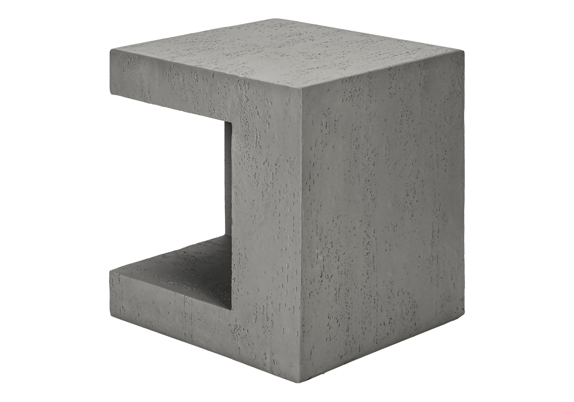 Accent Table 25"H Grey Concrete-Look Cube-Accent Table-DECOROLALA