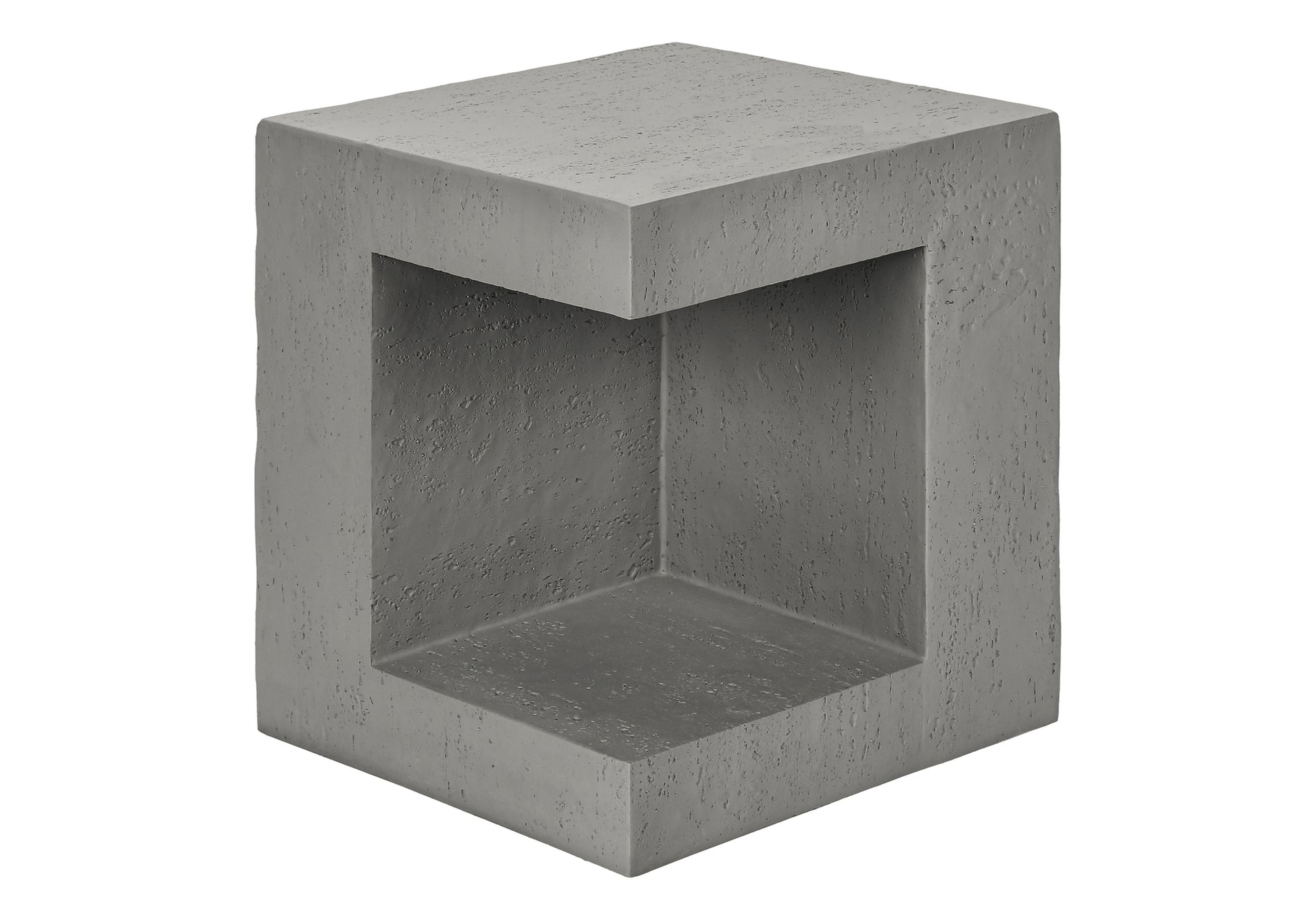 Accent Table 25"H Grey Concrete-Look Cube-Accent Table-DECOROLALA