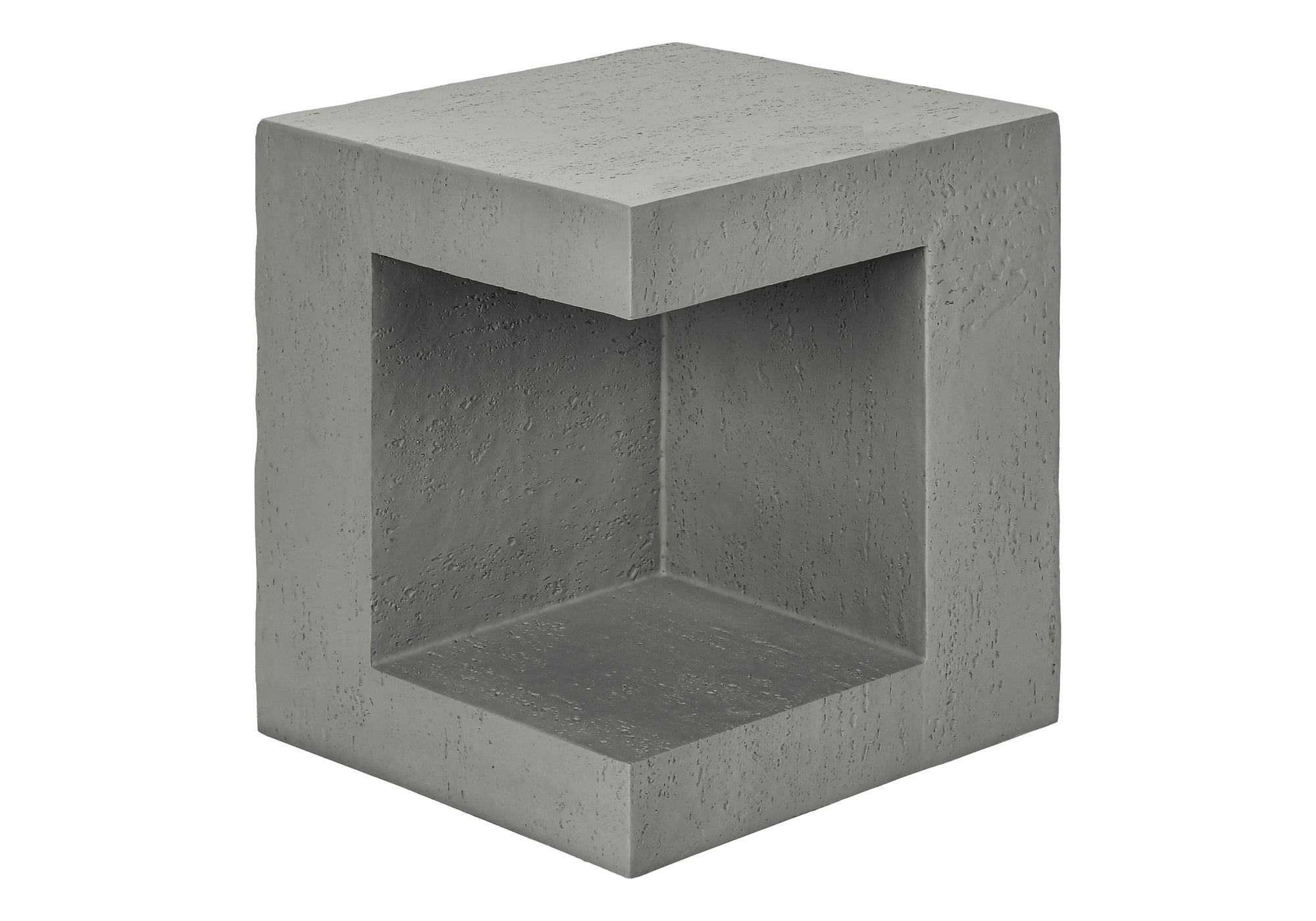 Accent Table 25"H Grey Concrete-Look Cube-Accent Table-DECOROLALA