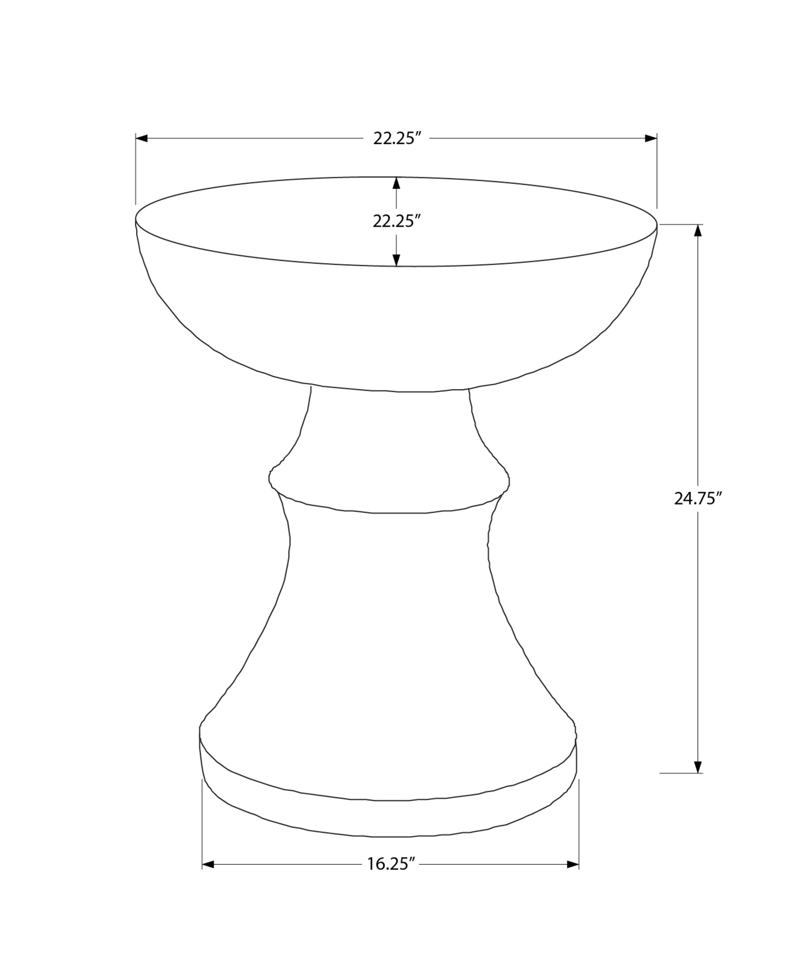Accent Table - 25"H / Grey Indoor Or Outdoor-Accent Table-DECOROLALA