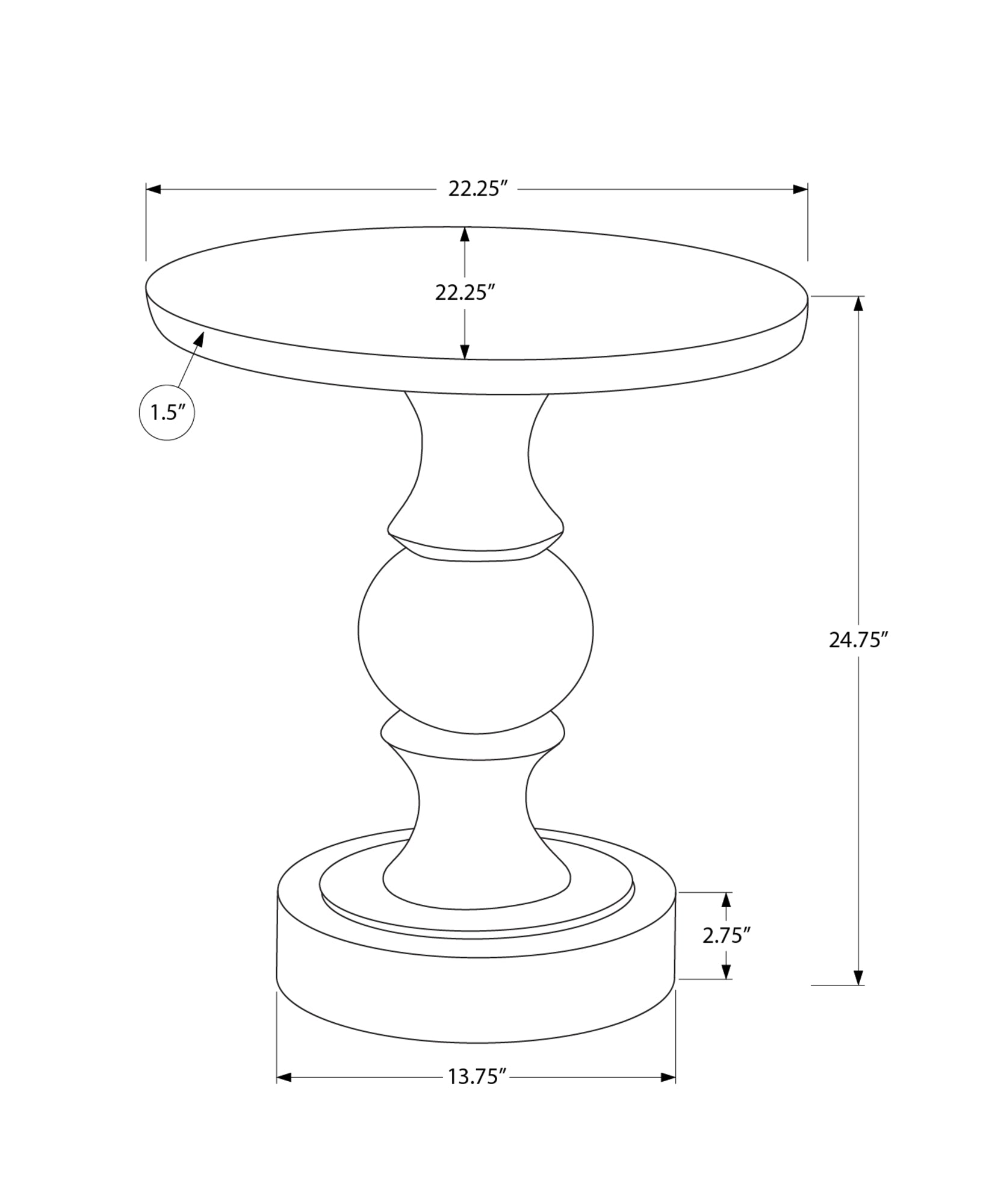 Accent Table - 25"H / Grey Indoor Or Outdoor-Accent Table-DECOROLALA