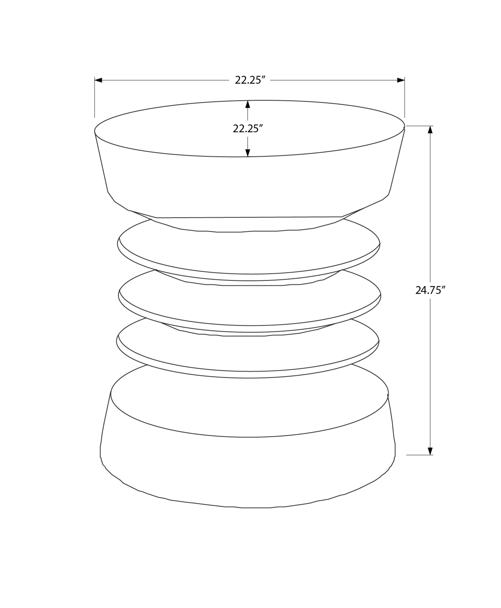 Accent Table - 25"H / Grey Indoor Or Outdoor-Accent Table-DECOROLALA