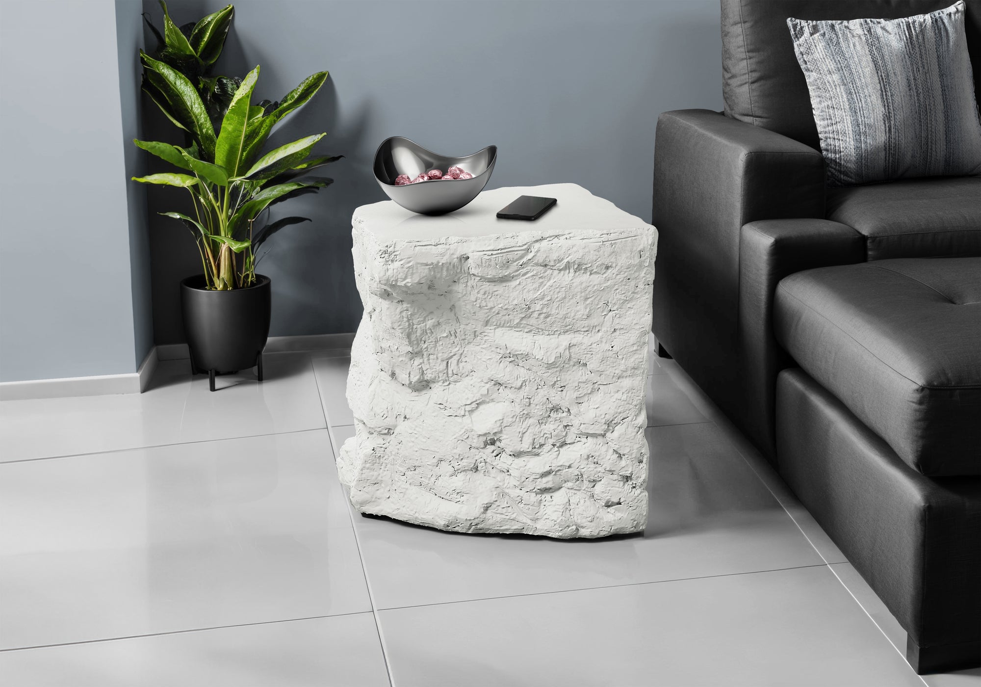 Accent Table - 25"H / Grey Indoor Or Outdoor-Accent Table-DECOROLALA