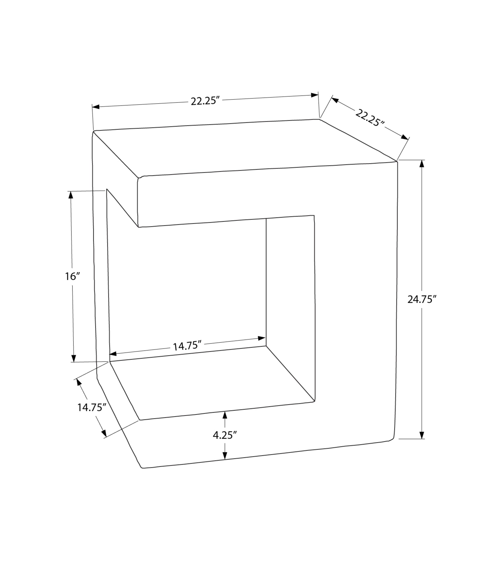 Accent Table - 25"H / Grey Indoor Or Outdoor-Accent Table-DECOROLALA