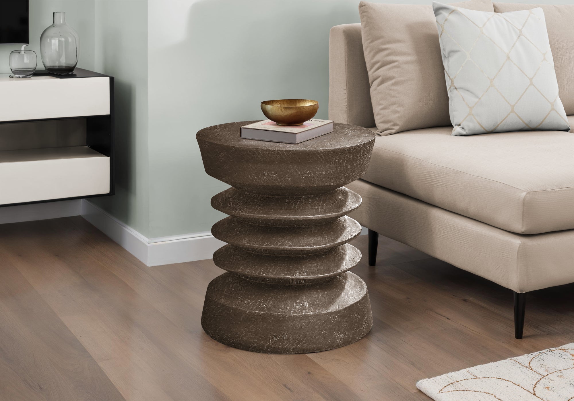 Accent Table - 25"H / Grey Indoor Or Outdoor-Accent Table-DECOROLALA