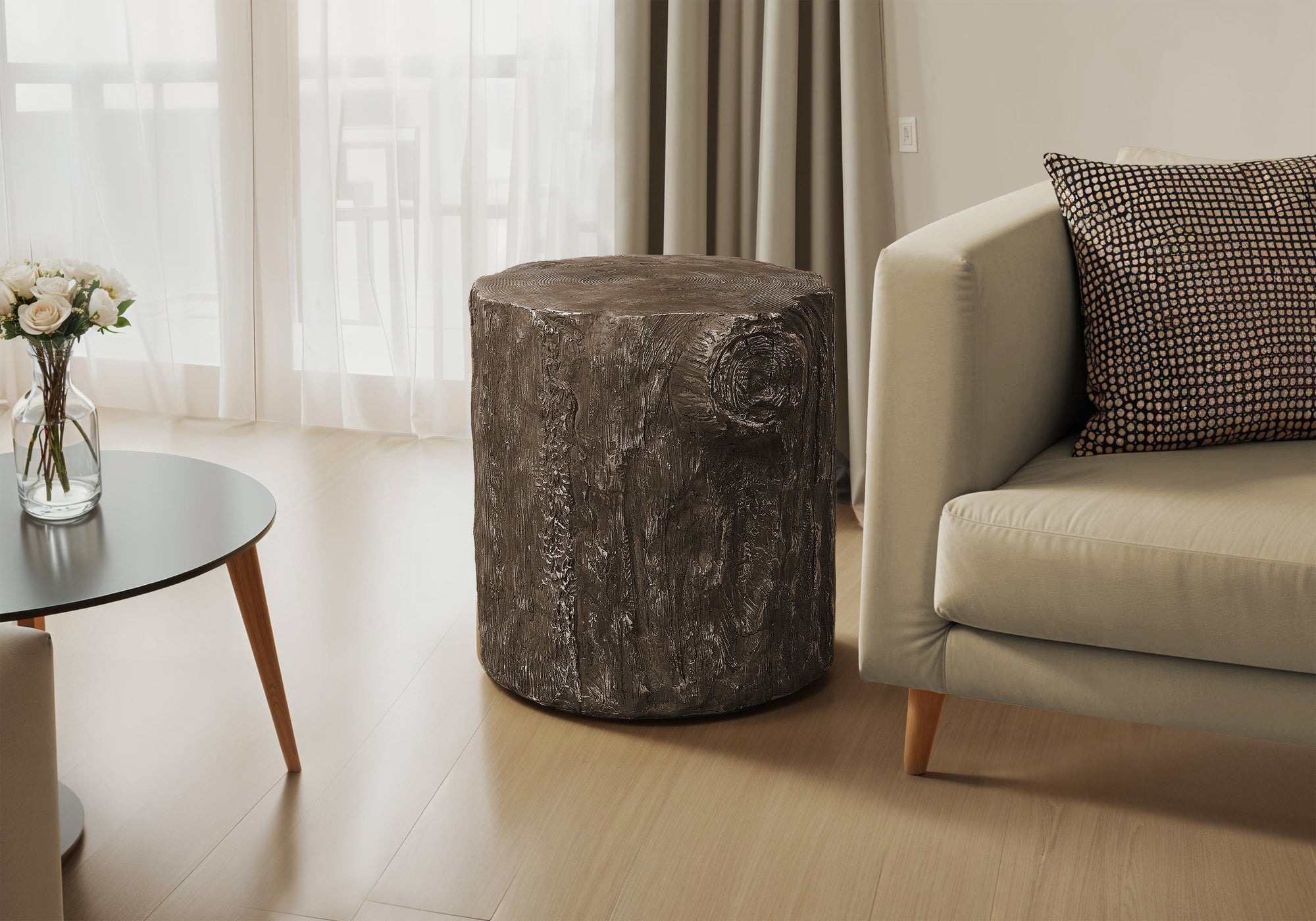 Accent Table - 25"H / Grey Indoor Or Outdoor-Accent Table-DECOROLALA