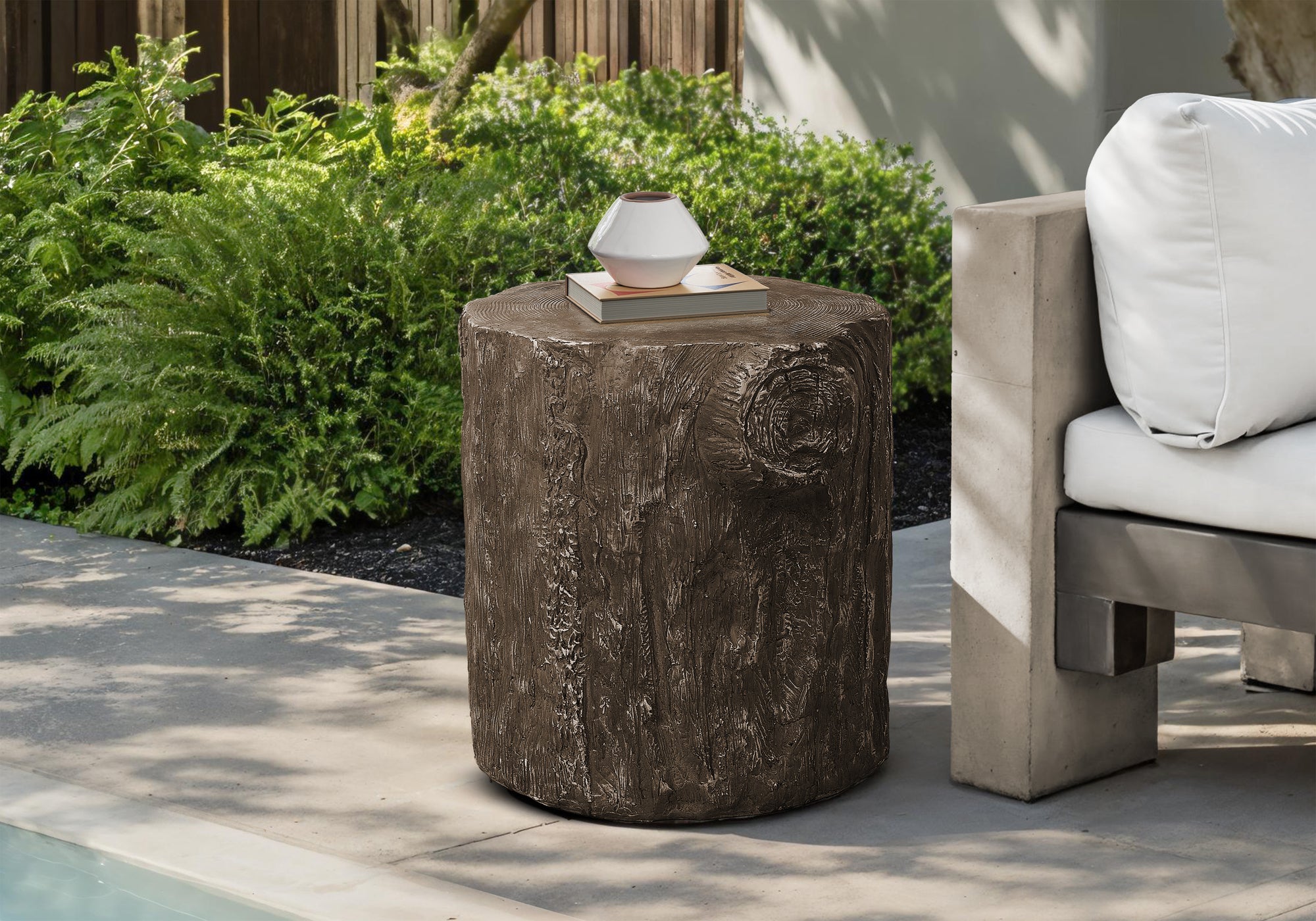 Accent Table - 25"H / Grey Indoor Or Outdoor-Accent Table-DECOROLALA