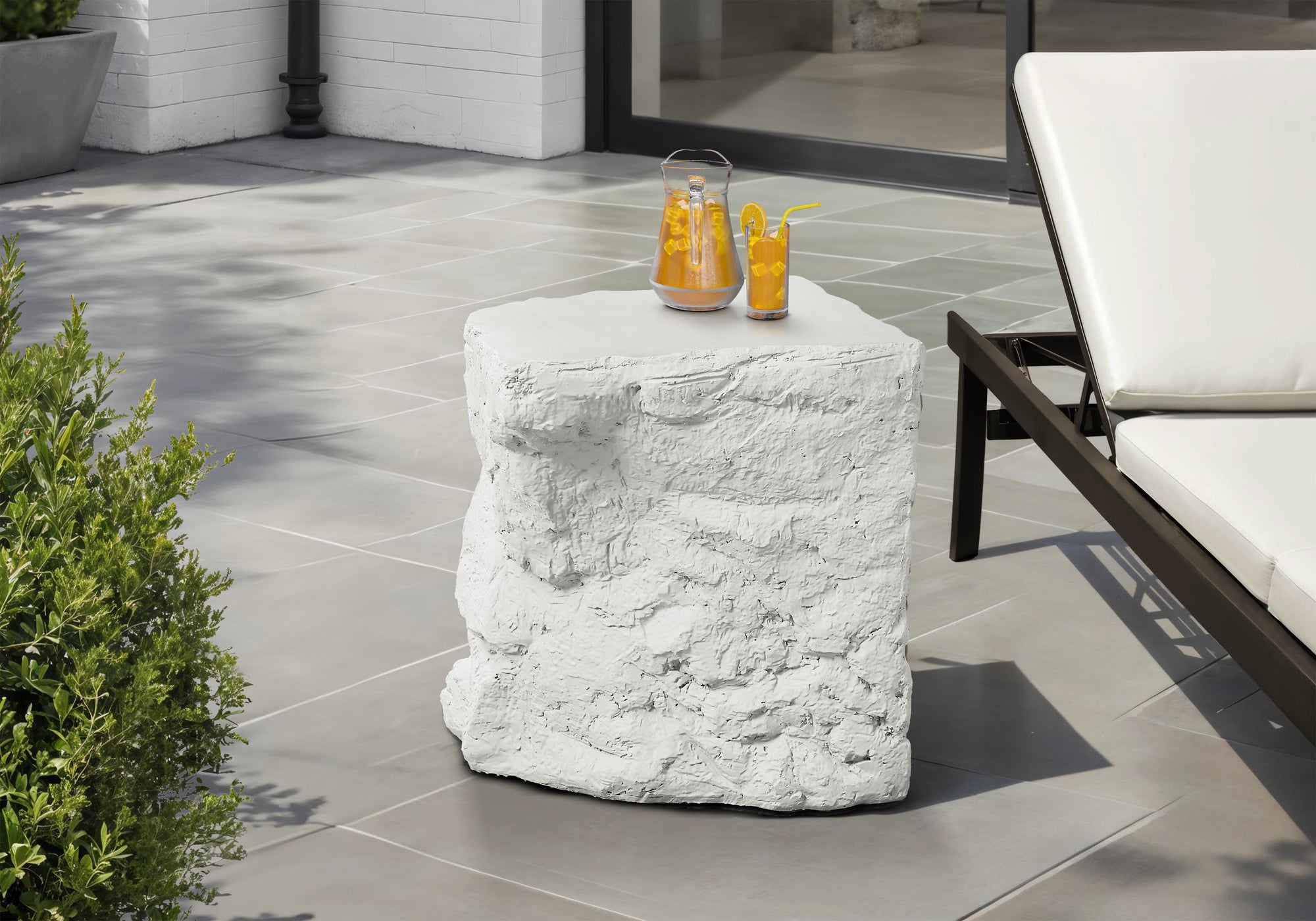 Accent Table 25"H Grey Indoor/Outdoor-Accent Table-DECOROLALA