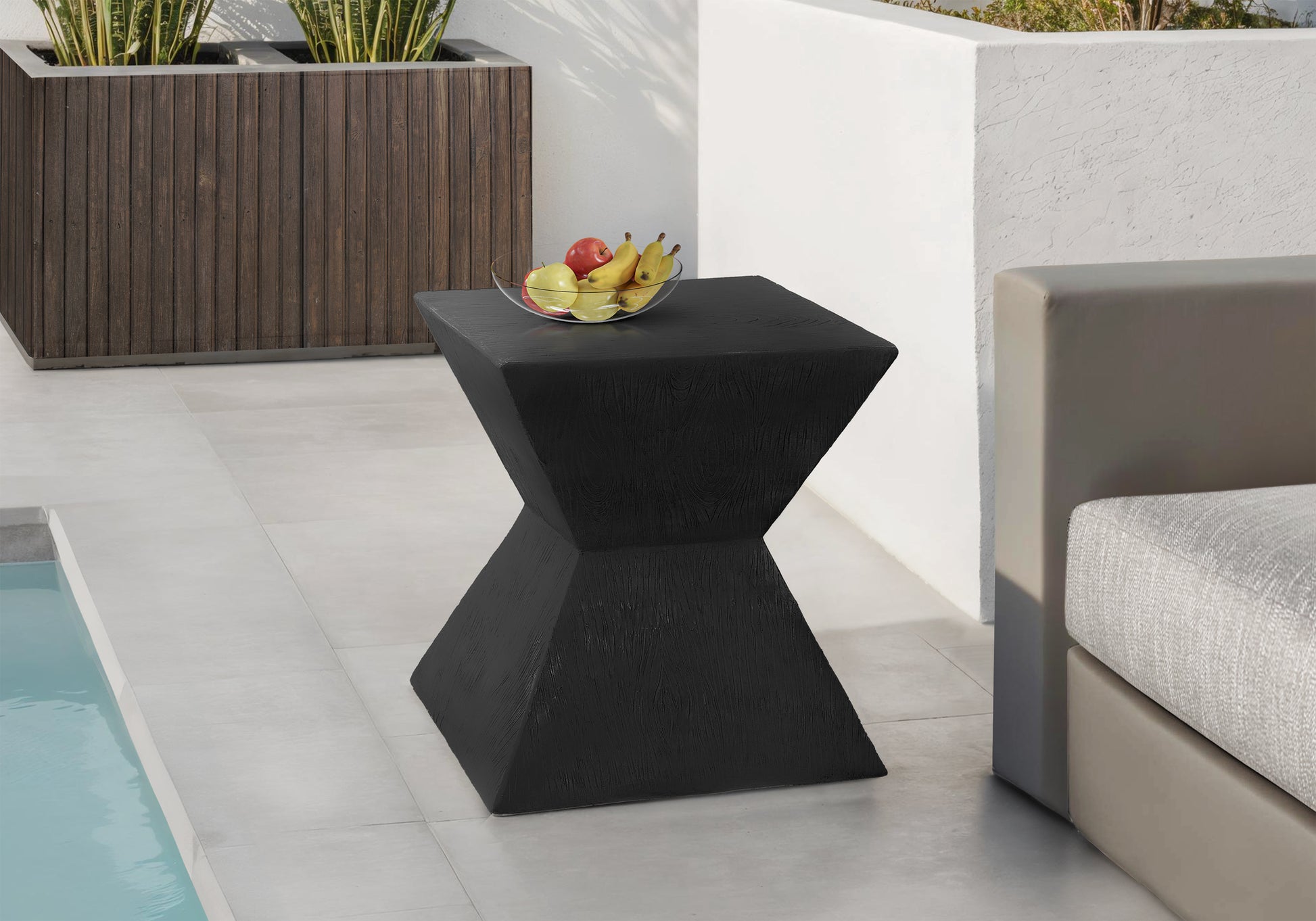 Accent Table 25"H Grey Indoor/Outdoor Magnesium Oxide-Accent Table-DECOROLALA