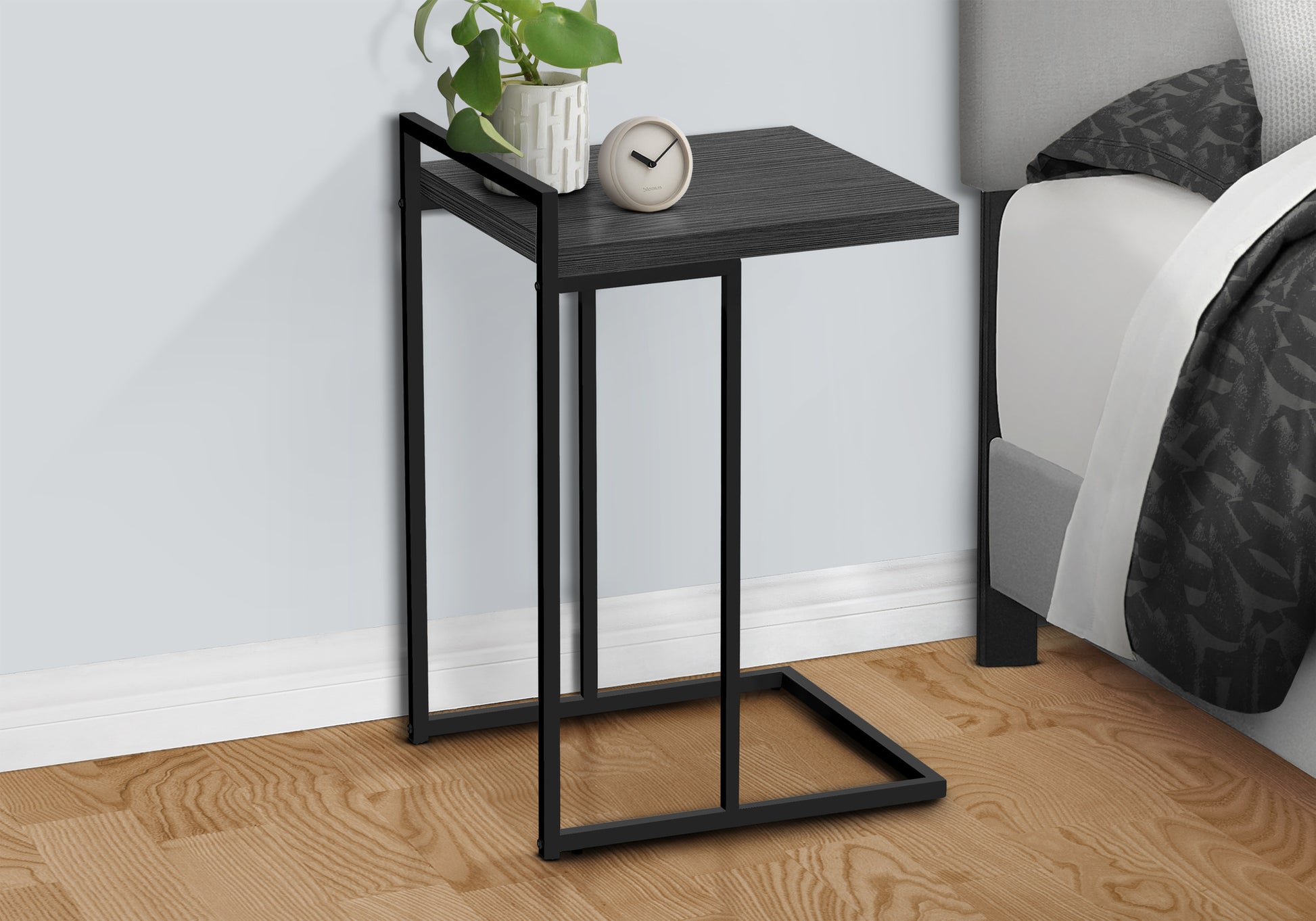 Accent Table - 25"H / Grey Reclaimed Wood / Black Metal-Accent Table-DECOROLALA