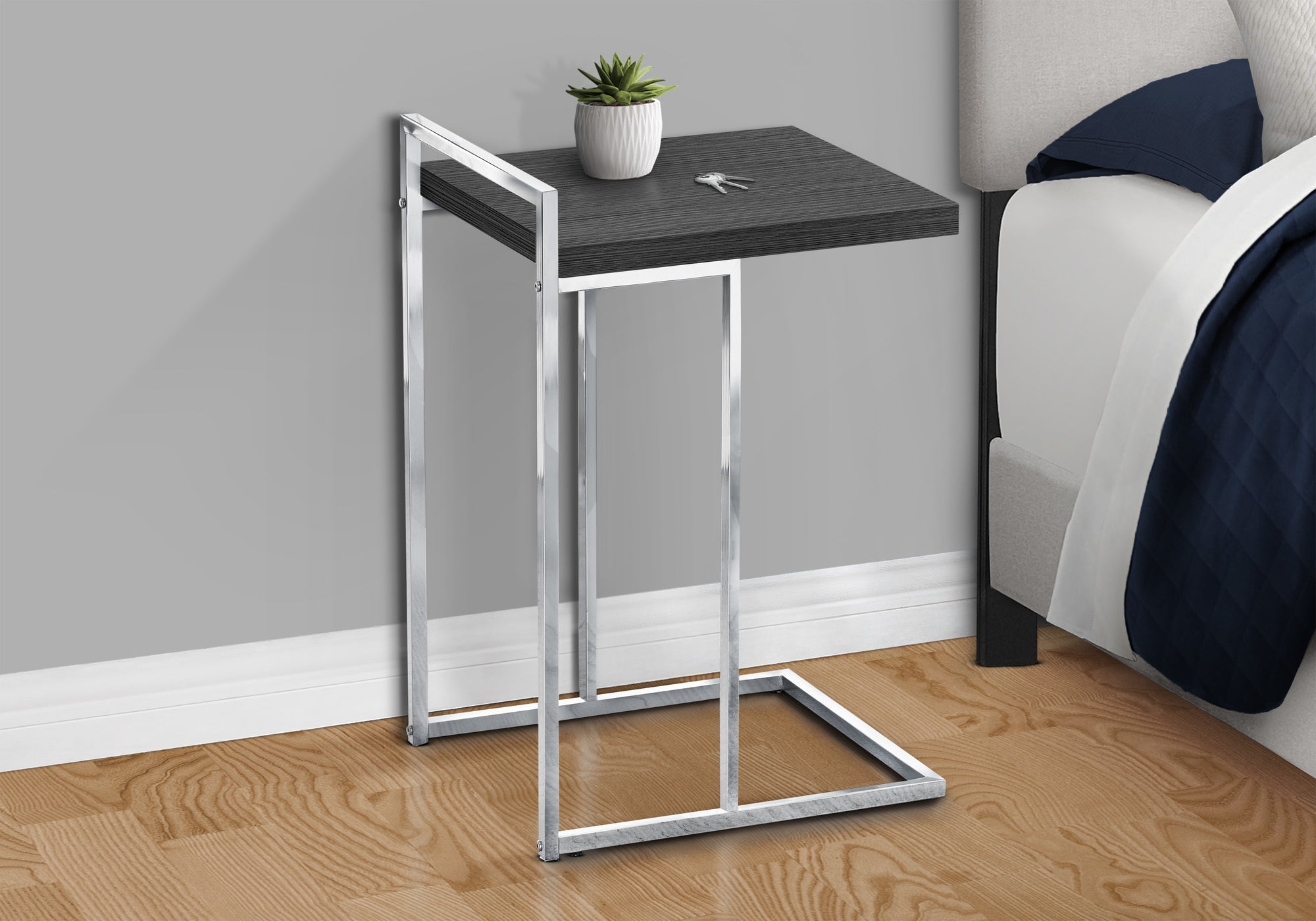 Accent Table - 25"H / Grey Reclaimed Wood / Black Metal-Accent Table-DECOROLALA