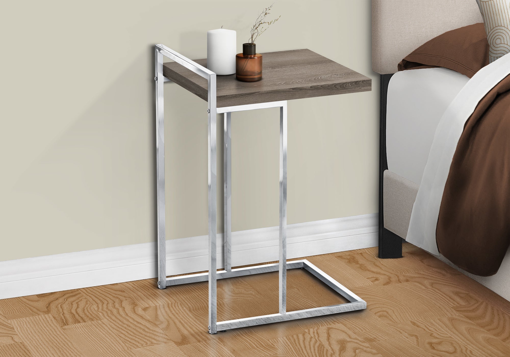 Accent Table - 25"H / Grey Reclaimed Wood / Black Metal-Accent Table-DECOROLALA