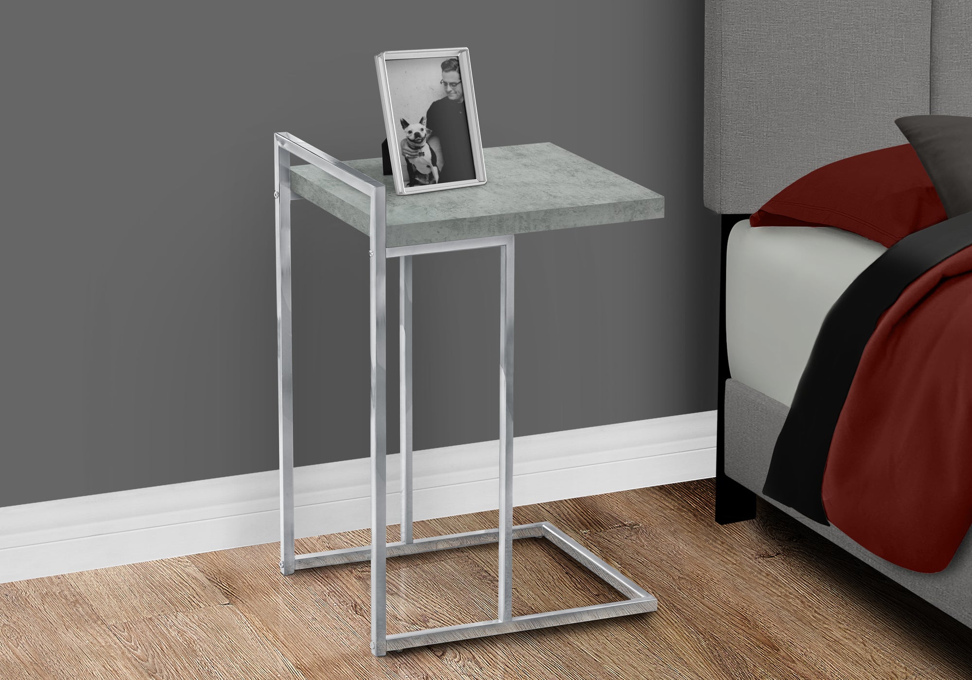 Accent Table - 25"H / Grey Reclaimed Wood / Black Metal-Accent Table-DECOROLALA