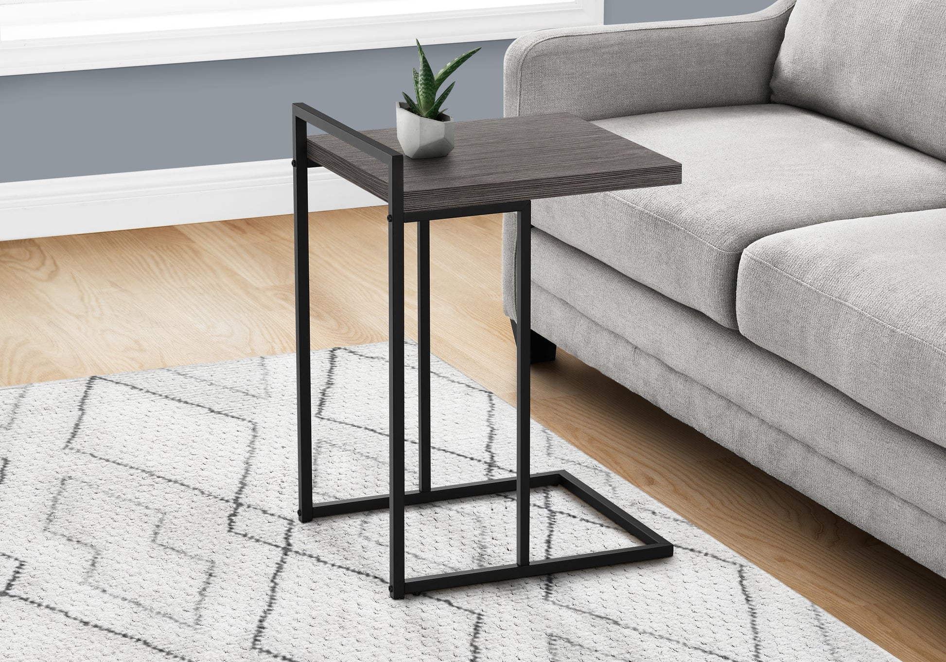 Accent Table - 25"H / Grey Reclaimed Wood / Black Metal-Accent Table-DECOROLALA