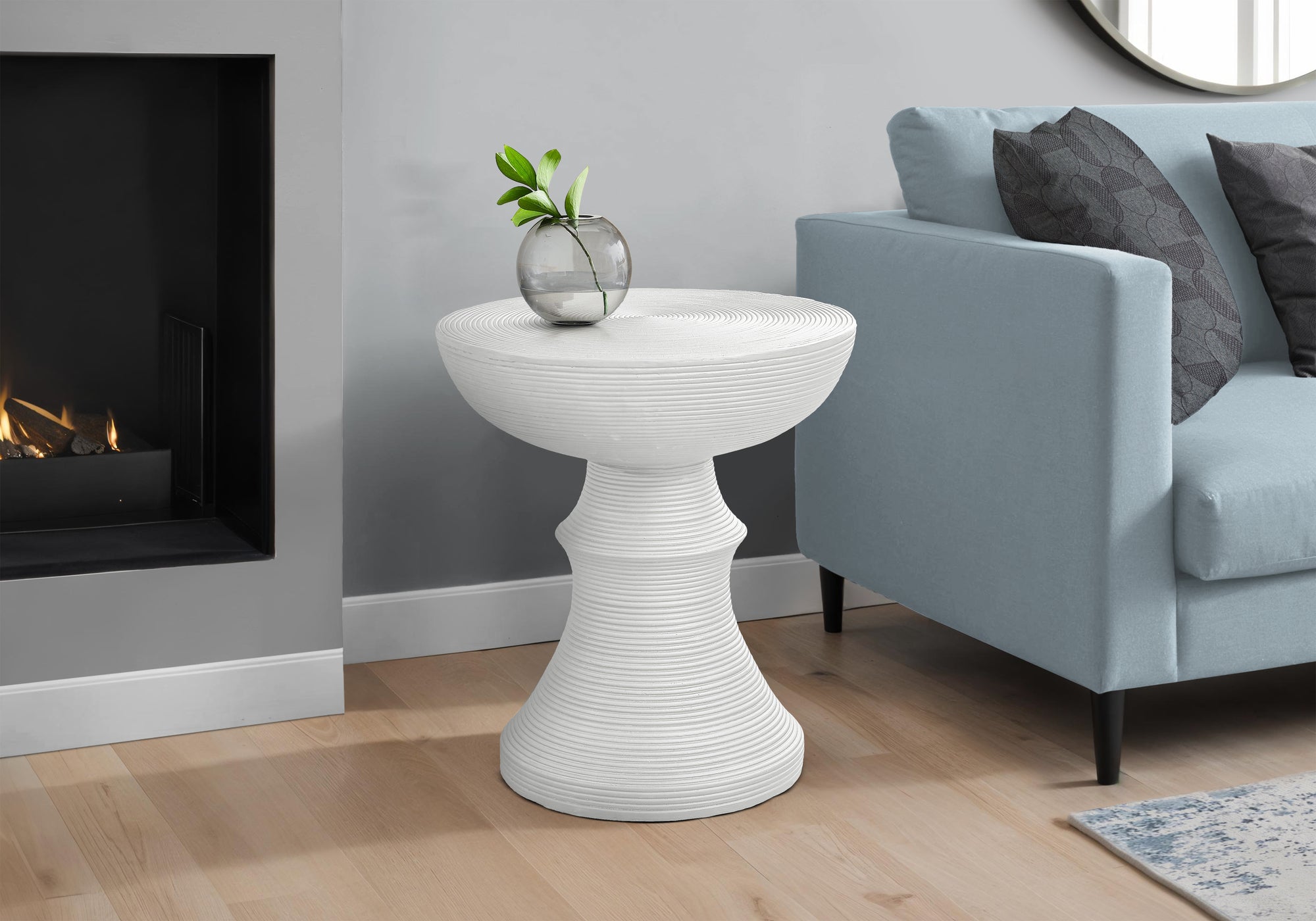Accent Table 25"H Grey Round Indoor/Outdoor-Accent Table-DECOROLALA