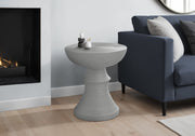 Accent Table 25"H Grey Round Indoor/Outdoor-Accent Table-DECOROLALA