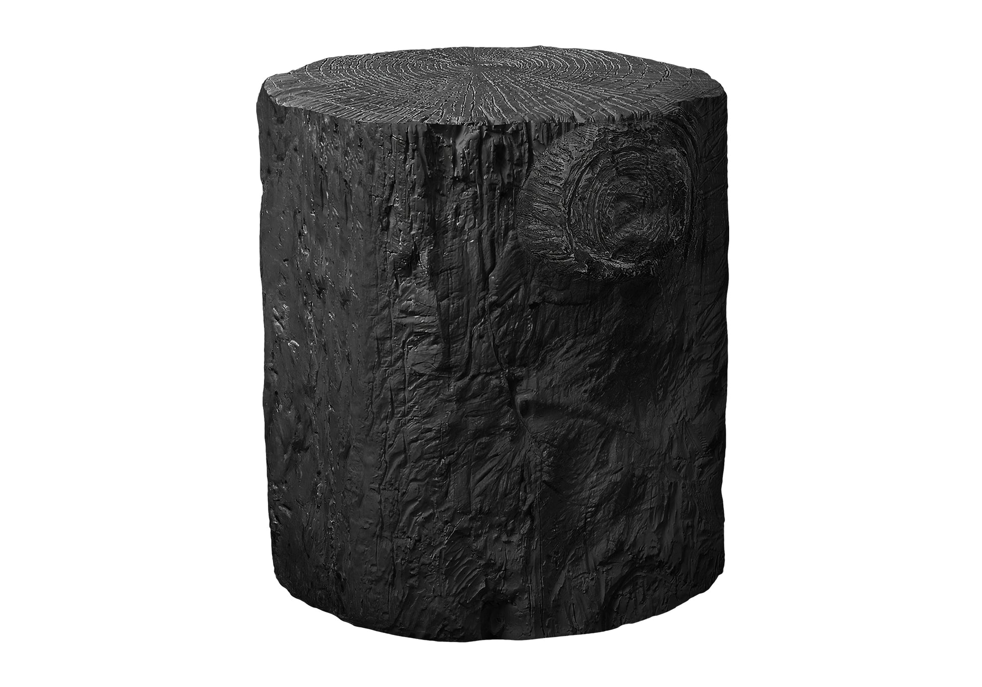 Accent Table 25"H Grey Round Tree Stump Design-Accent Table-DECOROLALA