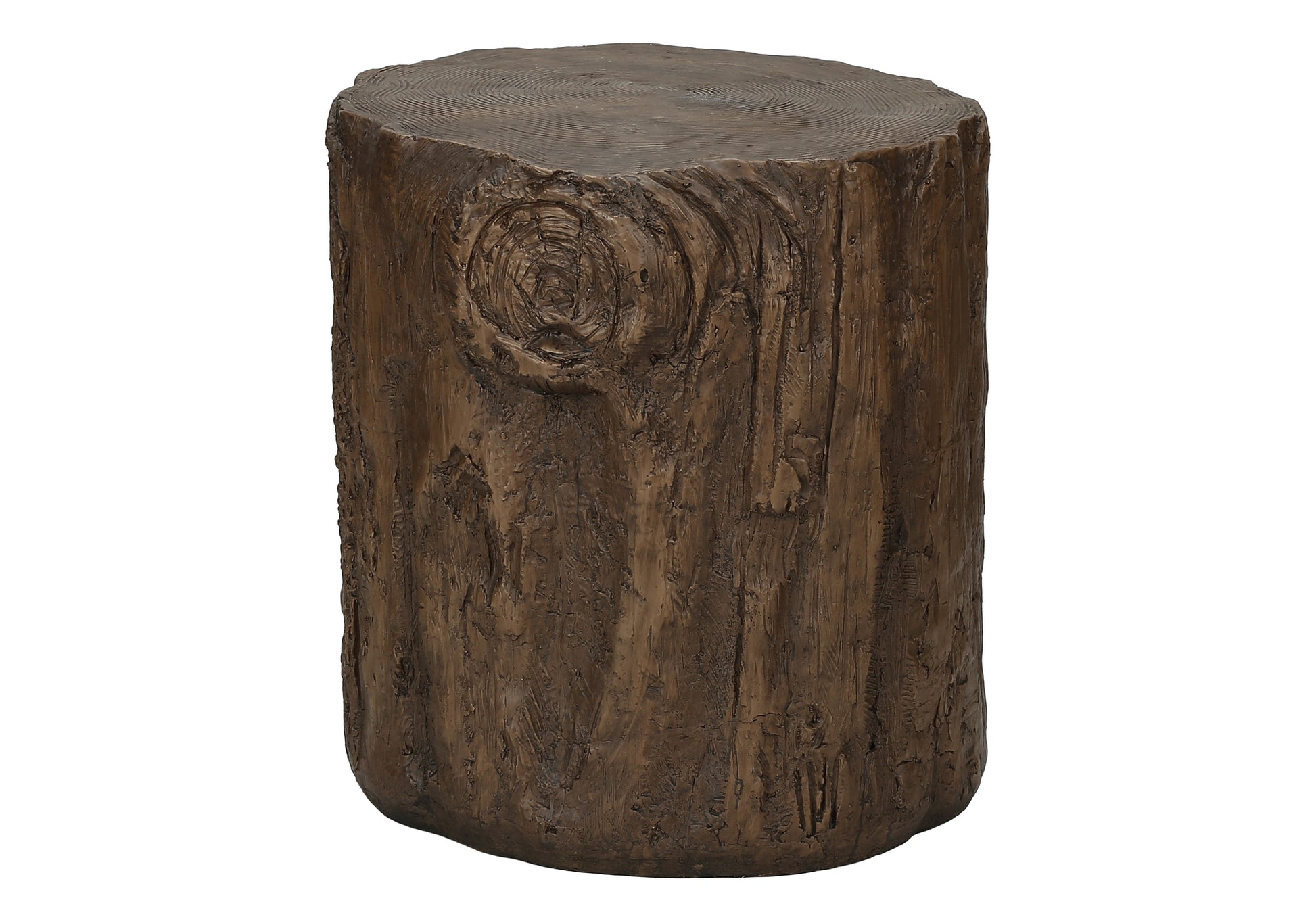 Accent Table 25"H Grey Round Tree Stump Design-Accent Table-DECOROLALA