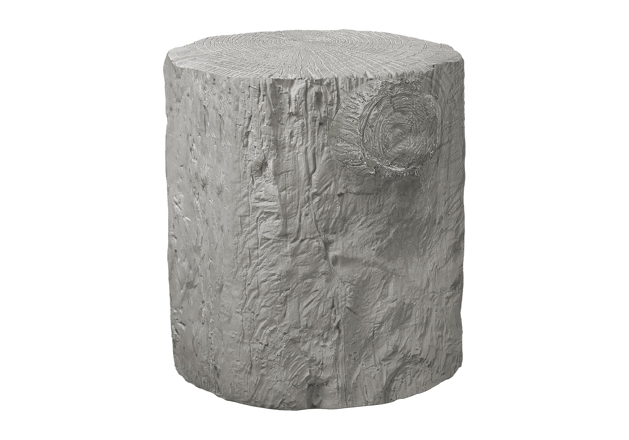 Accent Table 25"H Grey Round Tree Stump Design-Accent Table-DECOROLALA