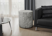 Accent Table 25"H Grey Round Tree Stump Design-Accent Table-DECOROLALA
