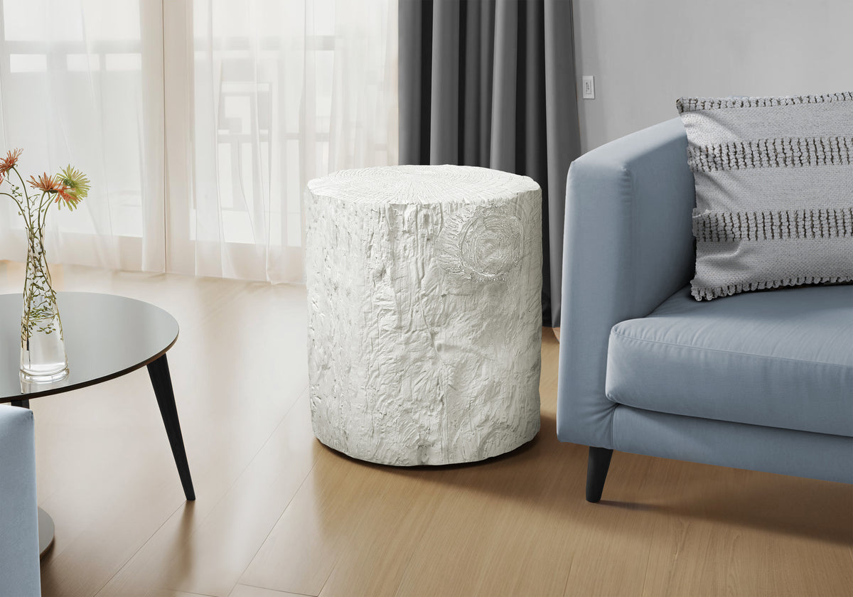 Accent Table 25"H Grey Round Tree Stump Design-Accent Tables-DECOROLALA