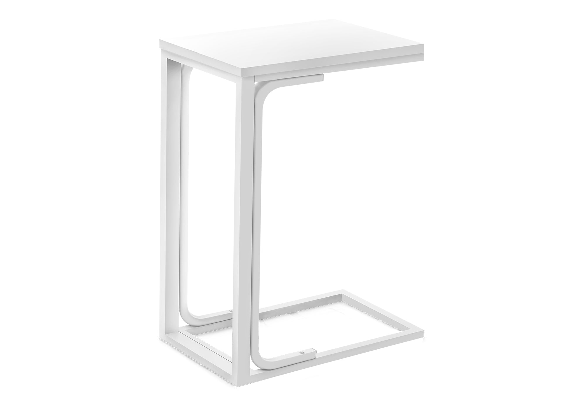 Accent Table 25"H White Laminate C-Shape Side Table-Accent Table-DECOROLALA