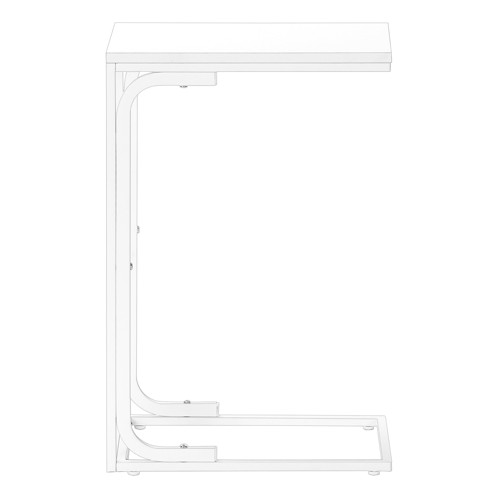 Accent Table 25"H White Laminate C-Shape Side Table-Accent Table-DECOROLALA
