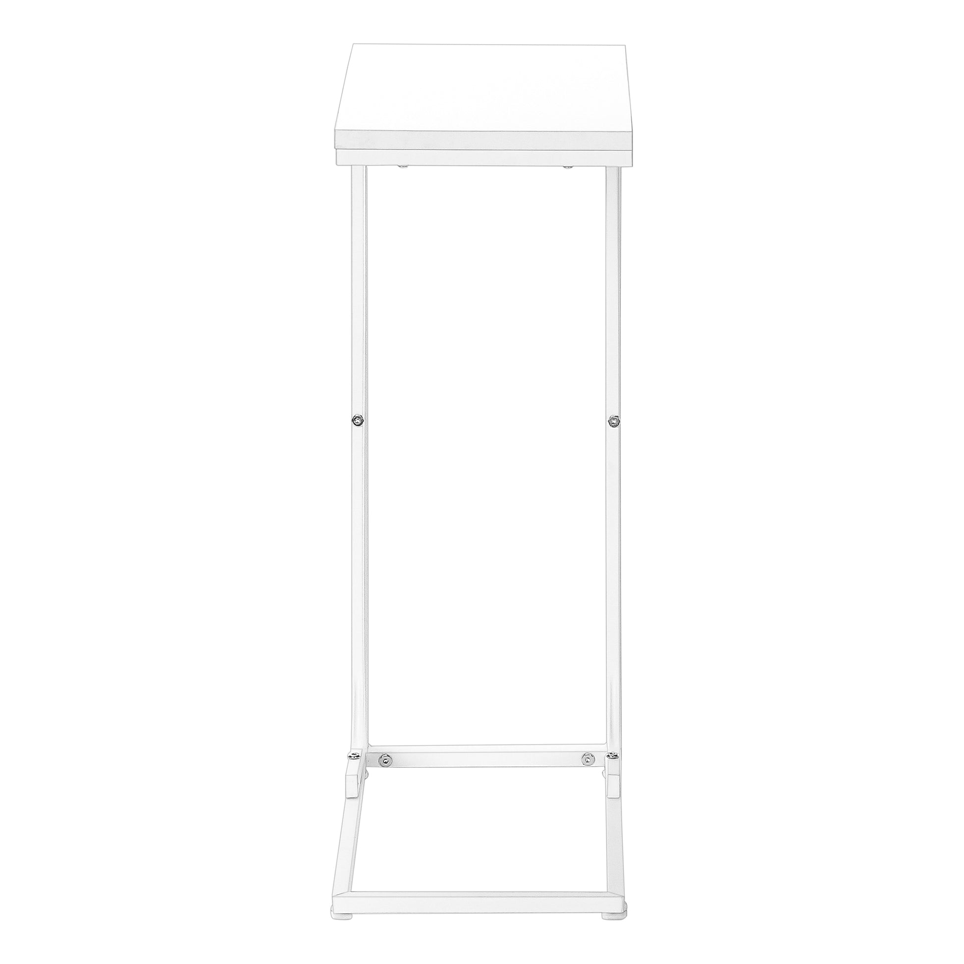 Accent Table 25"H White Laminate C-Shape Side Table-Accent Table-DECOROLALA