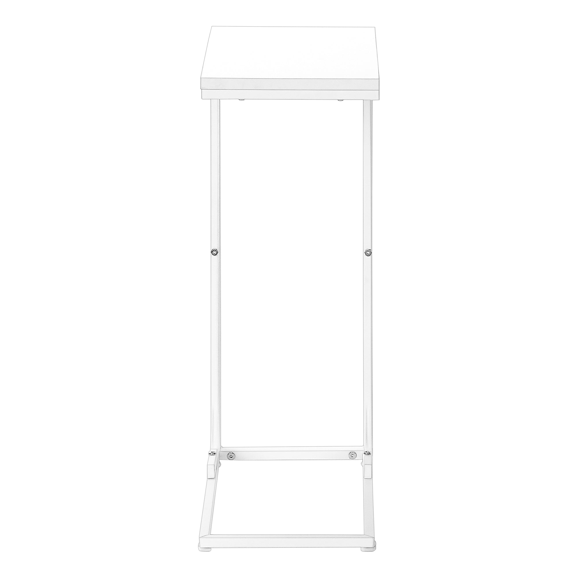 Accent Table 25"H White Laminate C-Shape Side Table-Accent Table-DECOROLALA