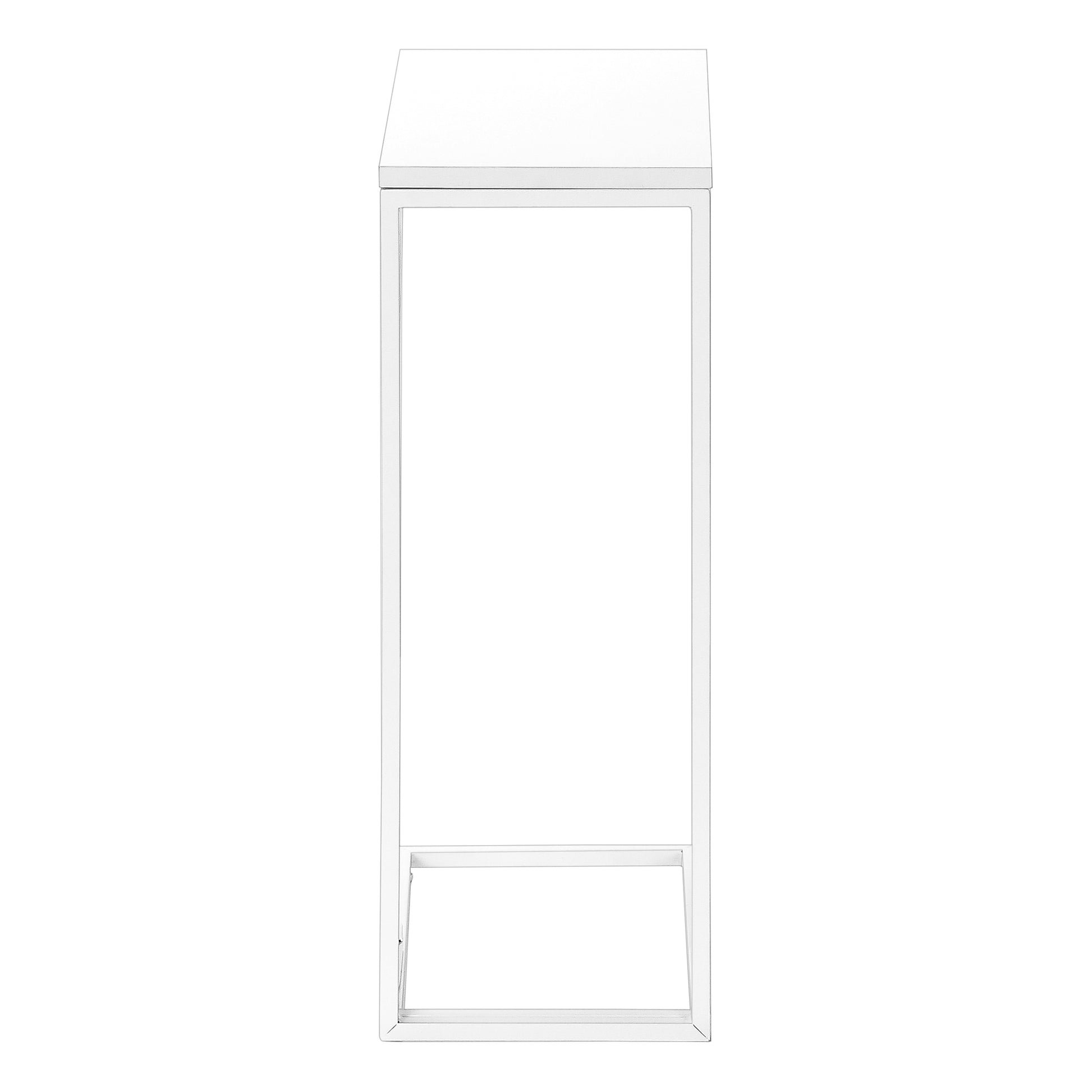 Accent Table 25"H White Laminate C-Shape Side Table-Accent Table-DECOROLALA
