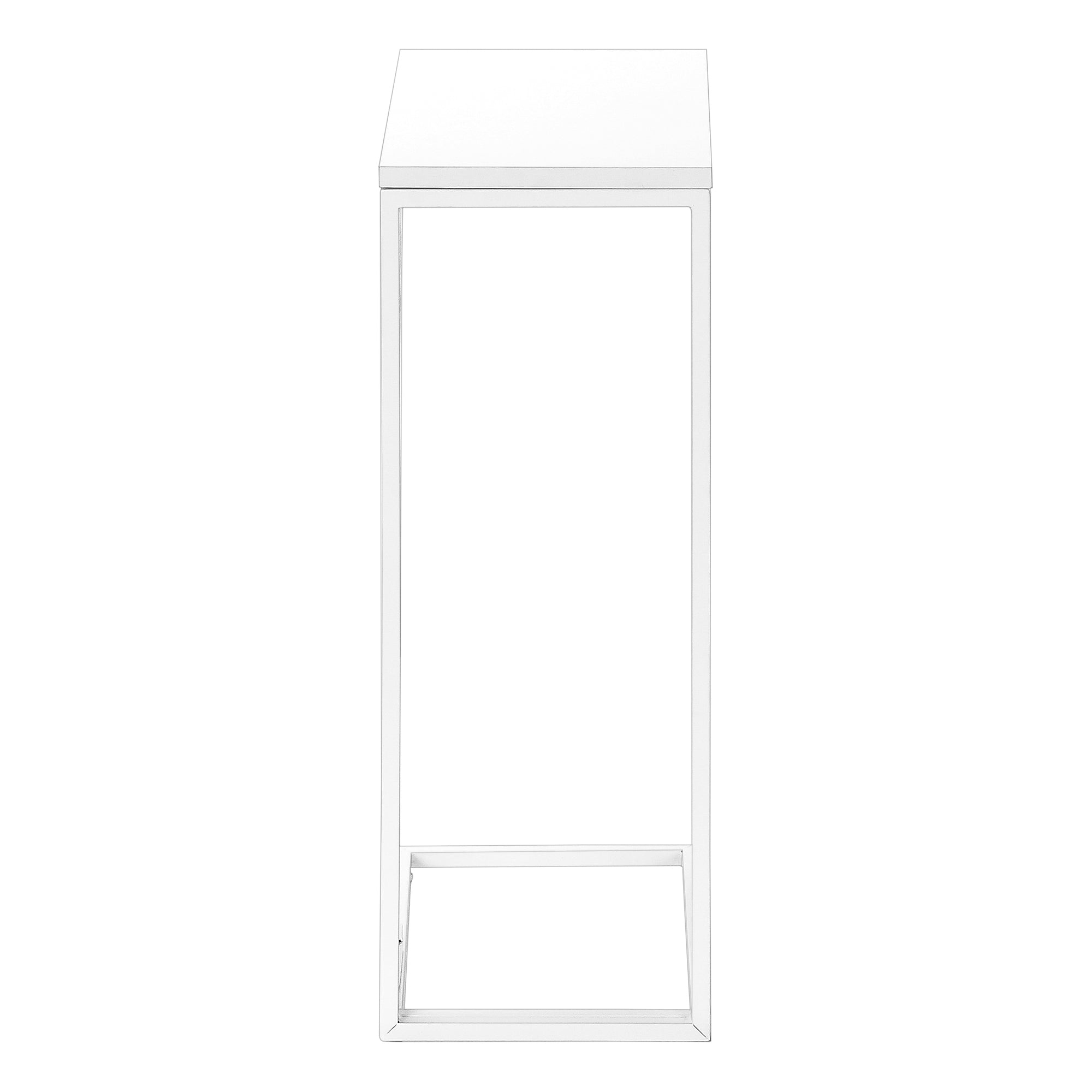 Accent Table 25"H White Laminate C-Shape Side Table-Accent Table-DECOROLALA