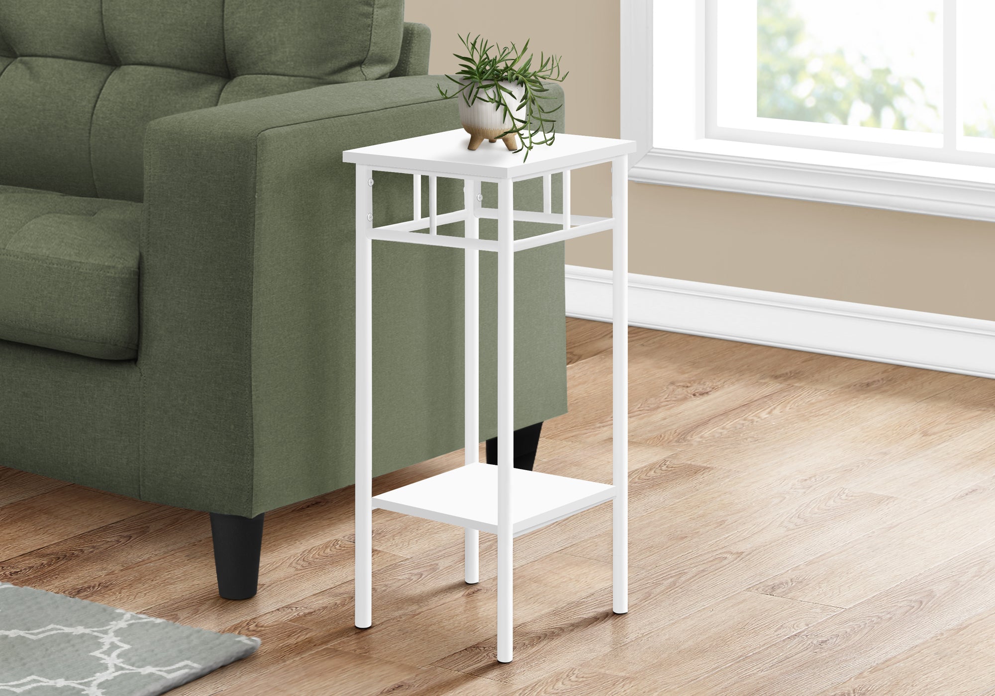 Accent Table 28"H Black 2-Tier with Storage-Accent Table-DECOROLALA