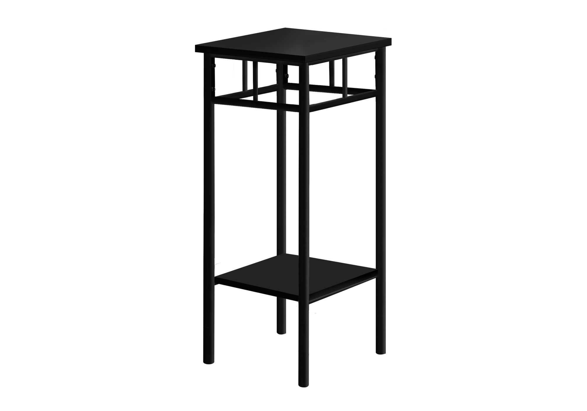 Accent Table 28"H Black 2-Tier with Storage-Accent Table-DECOROLALA