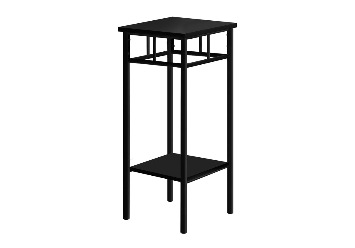 Accent Table 28"H Black 2-Tier with Storage-Accent Tables-DECOROLALA