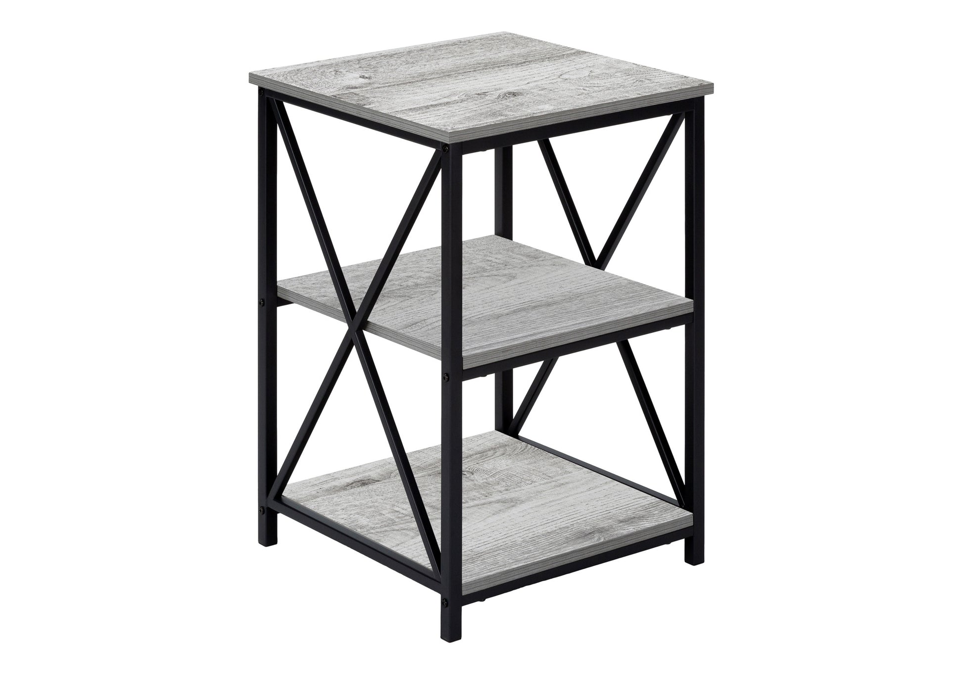 Accent Table 3-Tier 26"H Black Marble Metal-Accent Table-DECOROLALA