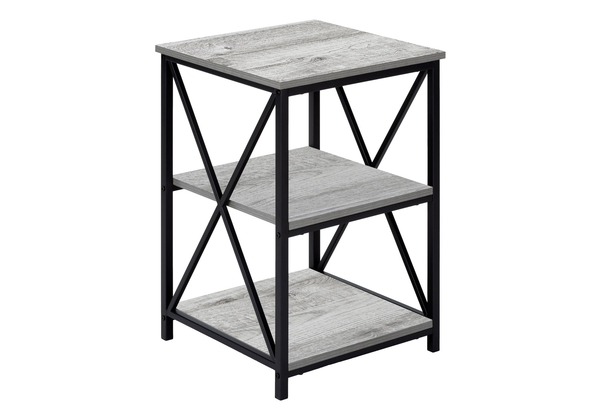 Accent Table 3-Tier 26"H Black Marble Metal-Accent Table-DECOROLALA