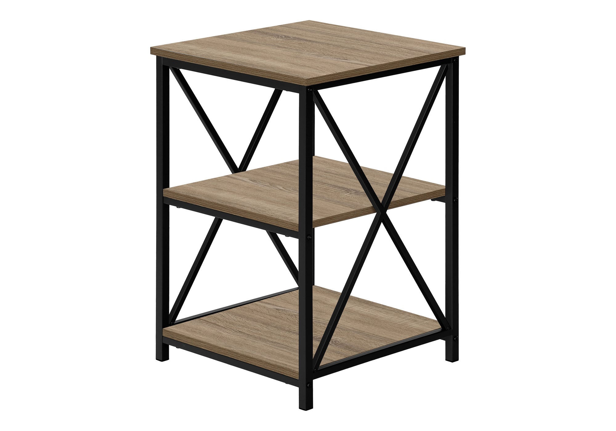 Accent Table 3-Tier 26"H Black Marble Metal-Accent Table-DECOROLALA