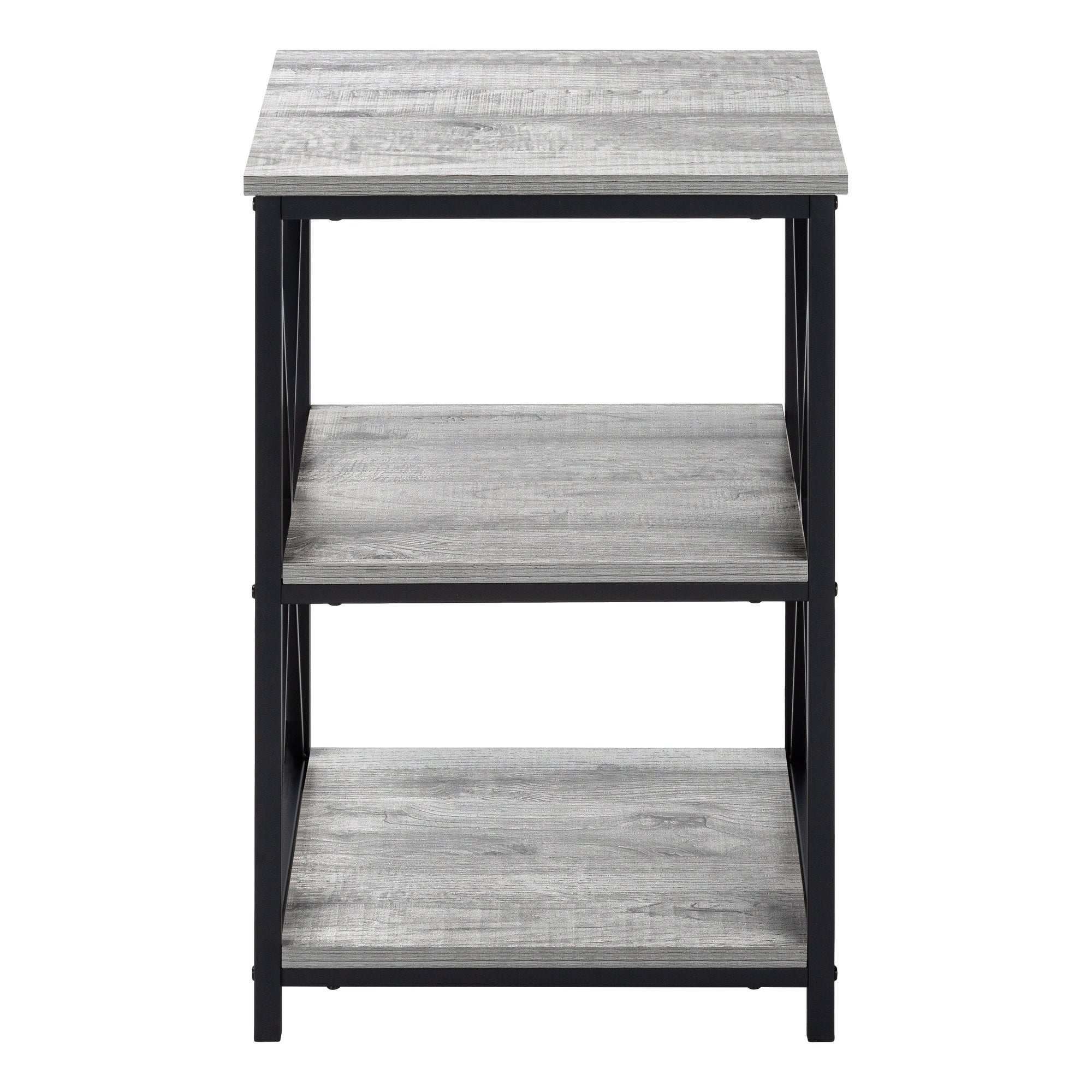 Accent Table 3-Tier 26"H Black Marble Metal-Accent Table-DECOROLALA
