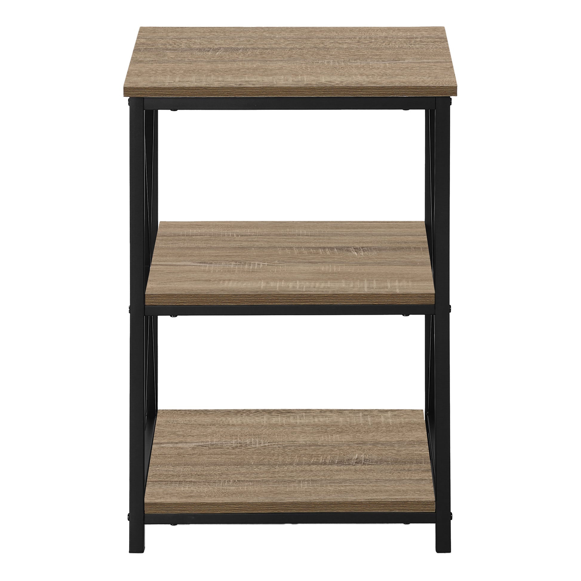Accent Table 3-Tier 26"H Black Marble Metal-Accent Table-DECOROLALA