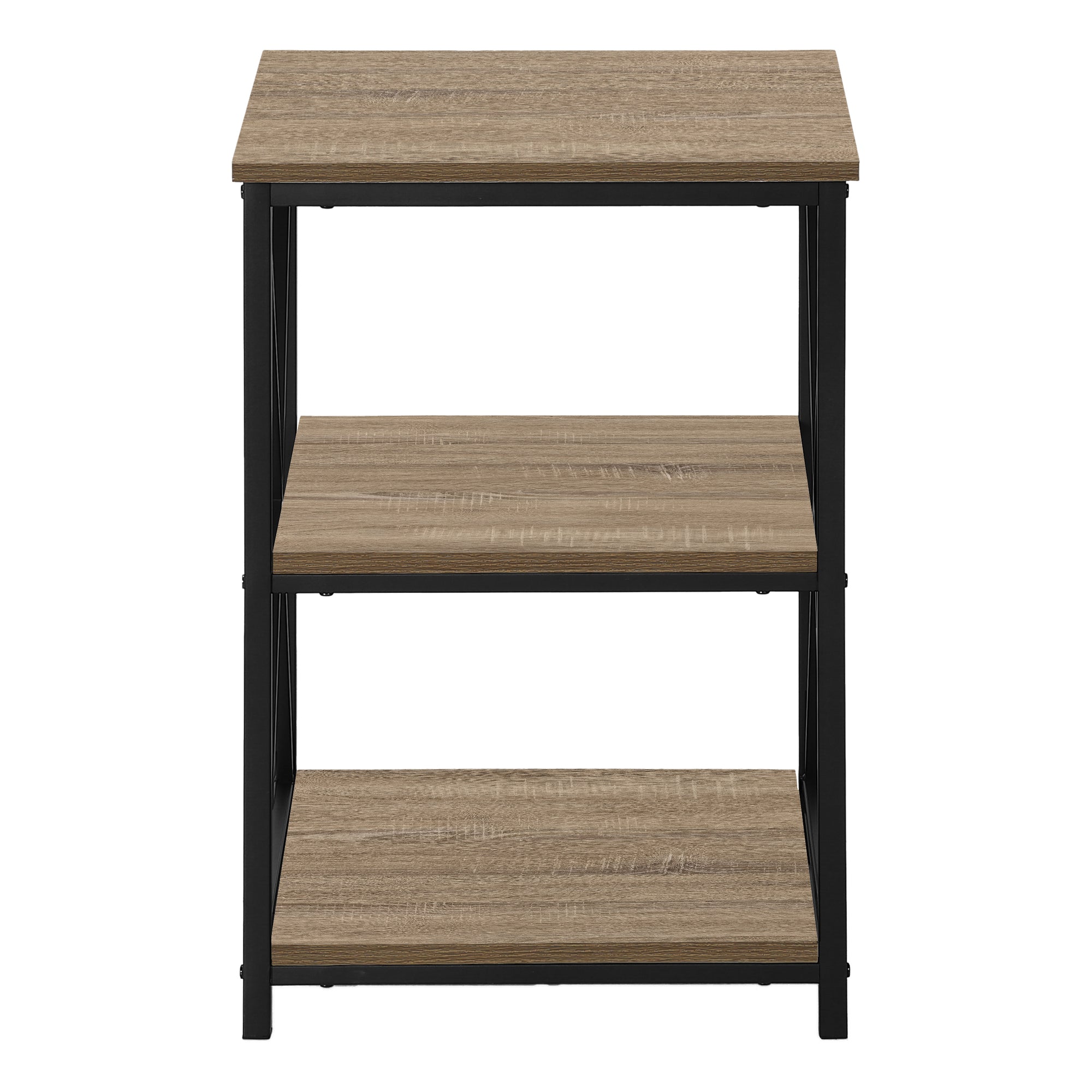 Accent Table 3-Tier 26"H Black Marble Metal-Accent Table-DECOROLALA