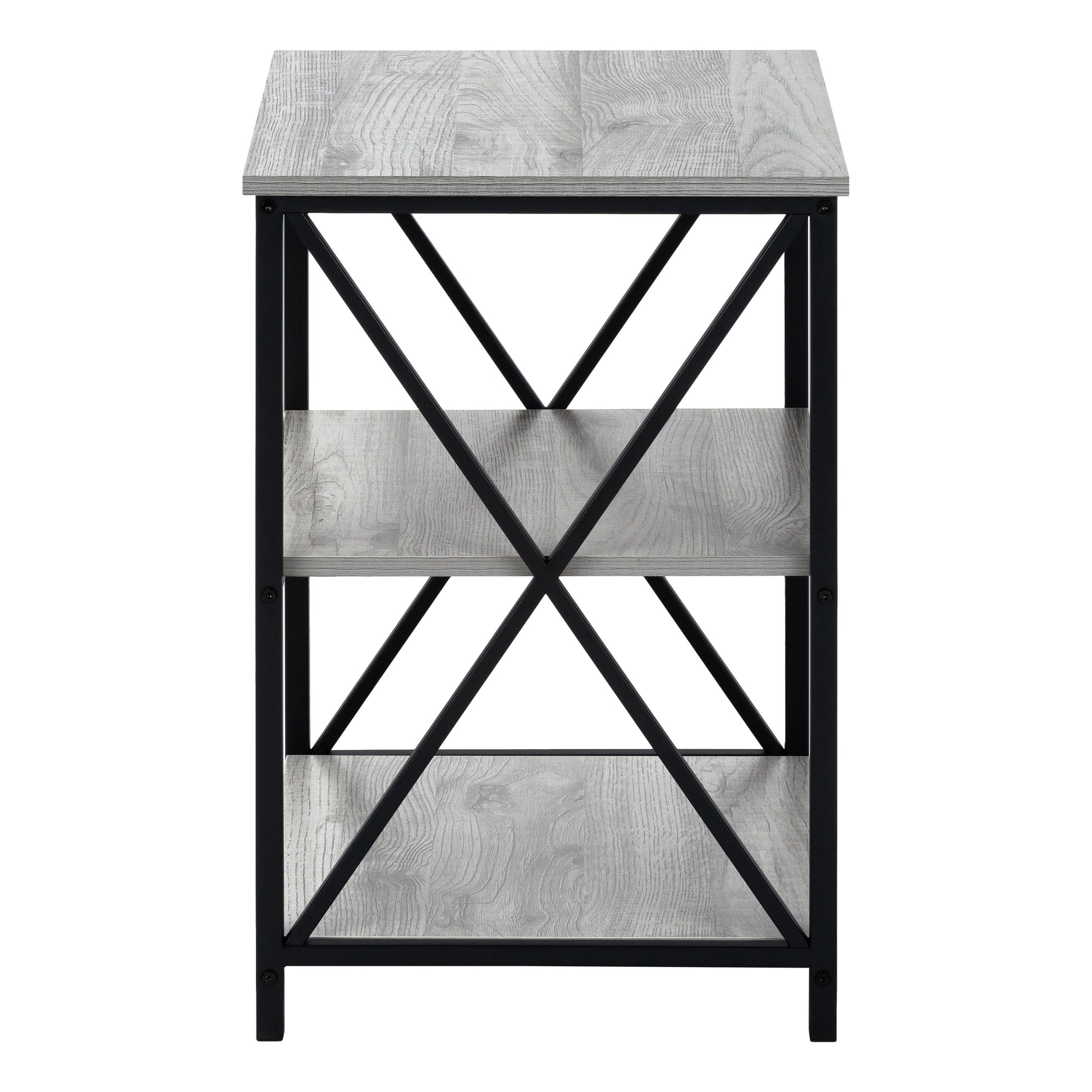 Accent Table 3-Tier 26"H Black Marble Metal-Accent Table-DECOROLALA