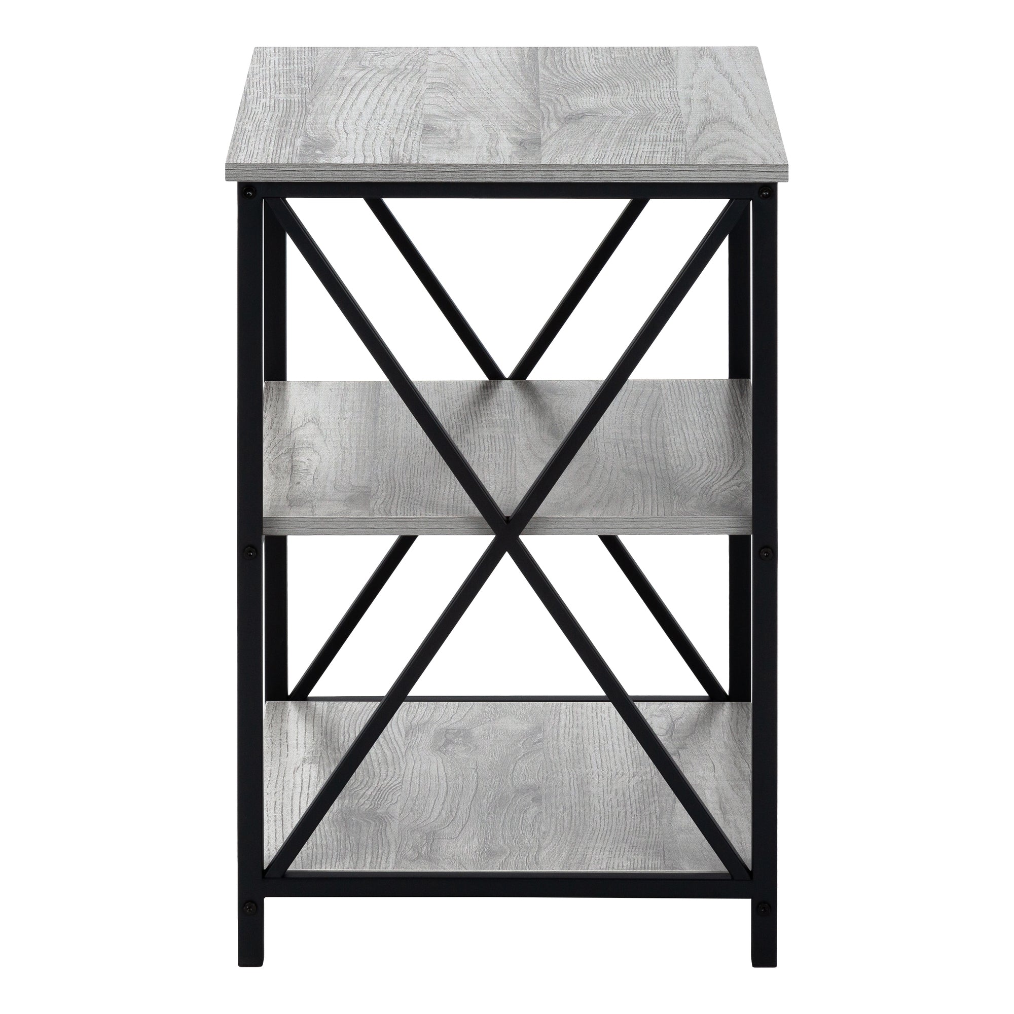 Accent Table 3-Tier 26"H Black Marble Metal-Accent Table-DECOROLALA