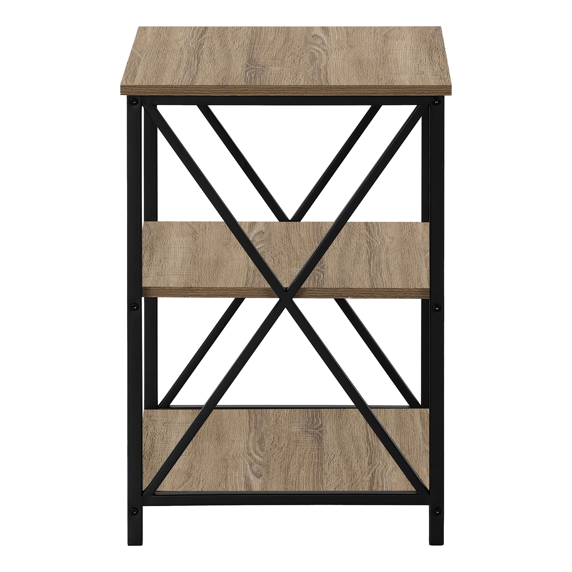 Accent Table 3-Tier 26"H Black Marble Metal-Accent Table-DECOROLALA