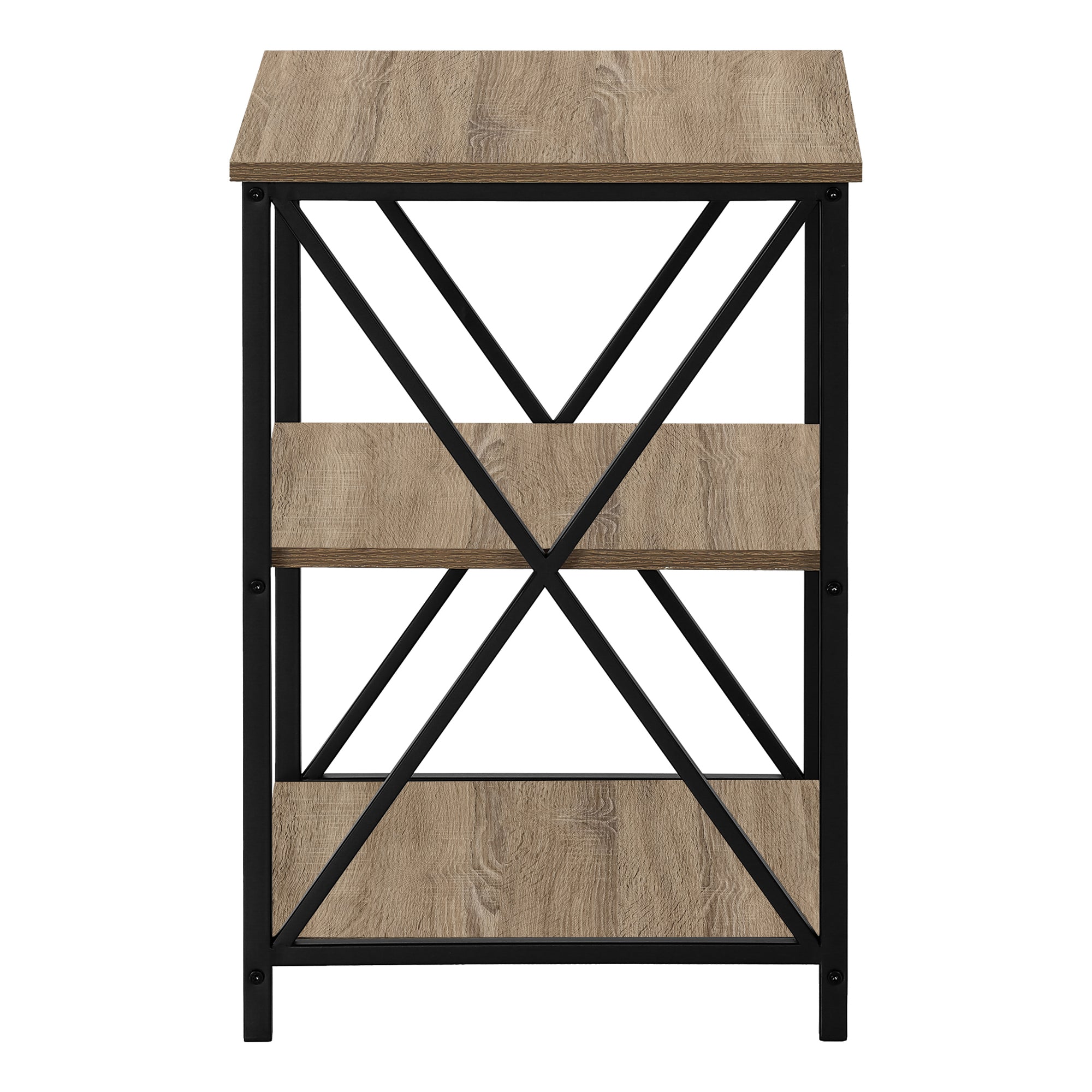 Accent Table 3-Tier 26"H Black Marble Metal-Accent Table-DECOROLALA