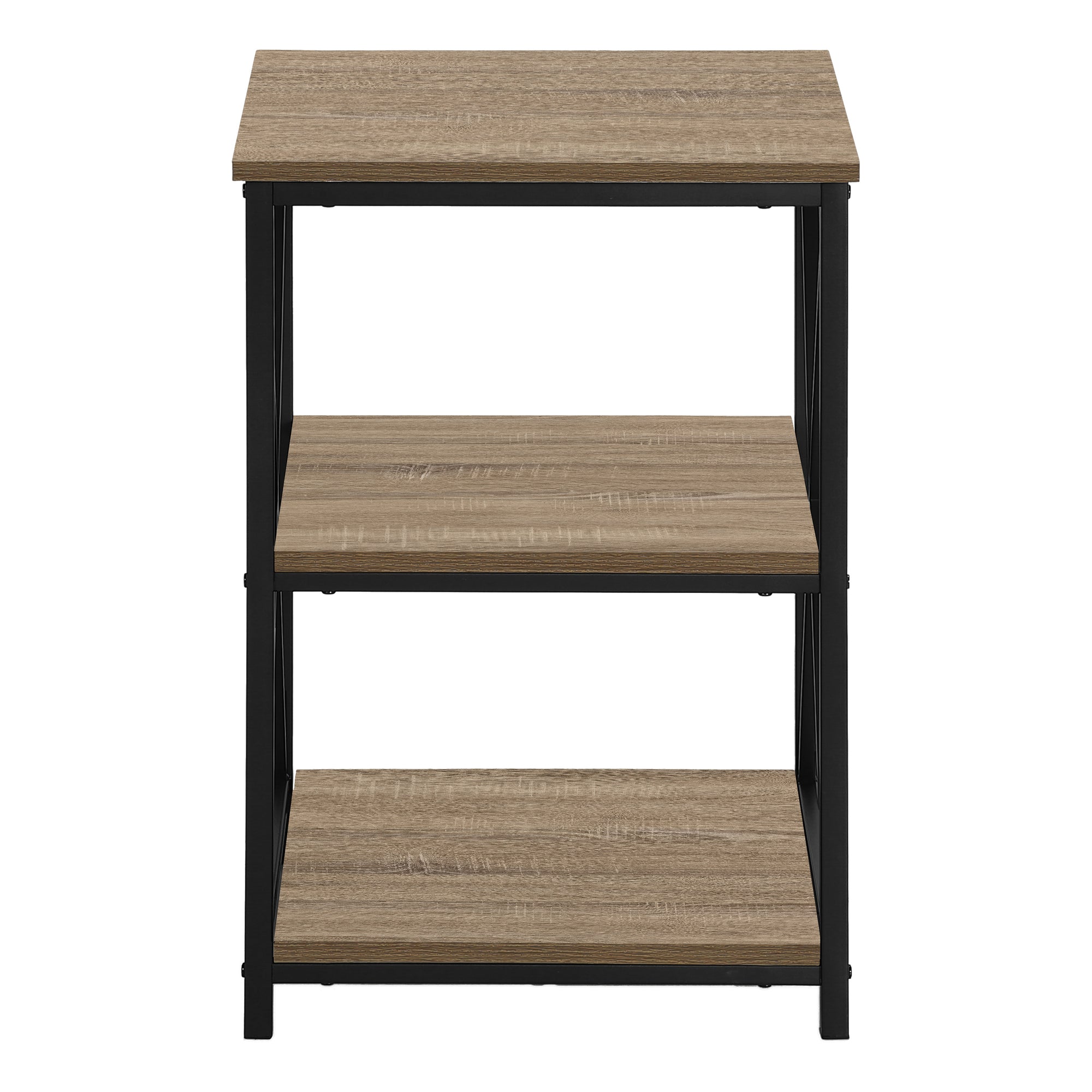 Accent Table 3-Tier 26"H Black Marble Metal-Accent Table-DECOROLALA