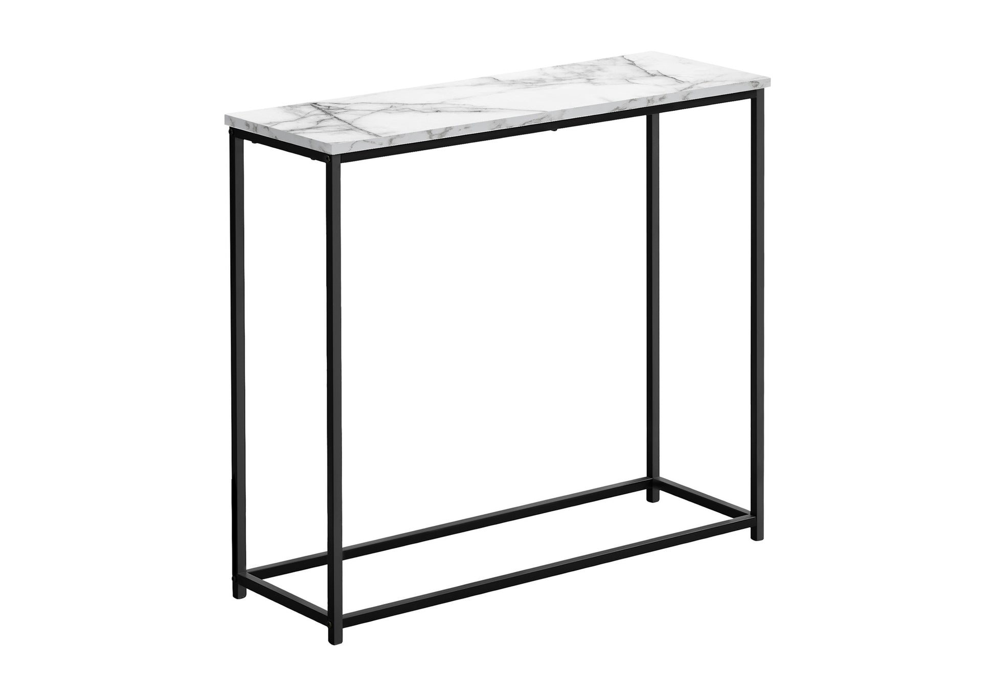 Accent Table 32"L Black Console Black Metal Frame-Accent Table-DECOROLALA